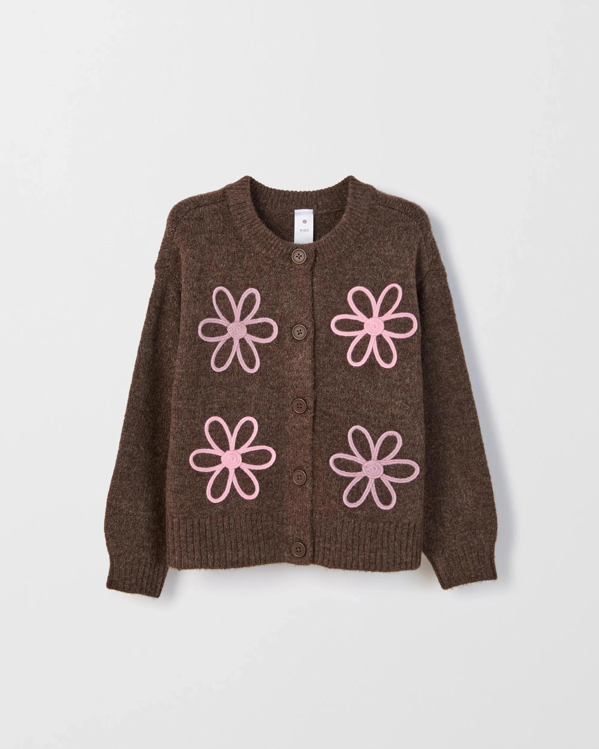 6 Target Kids Button Through Boxy Knit Cardigan BROWN, 6 of 7