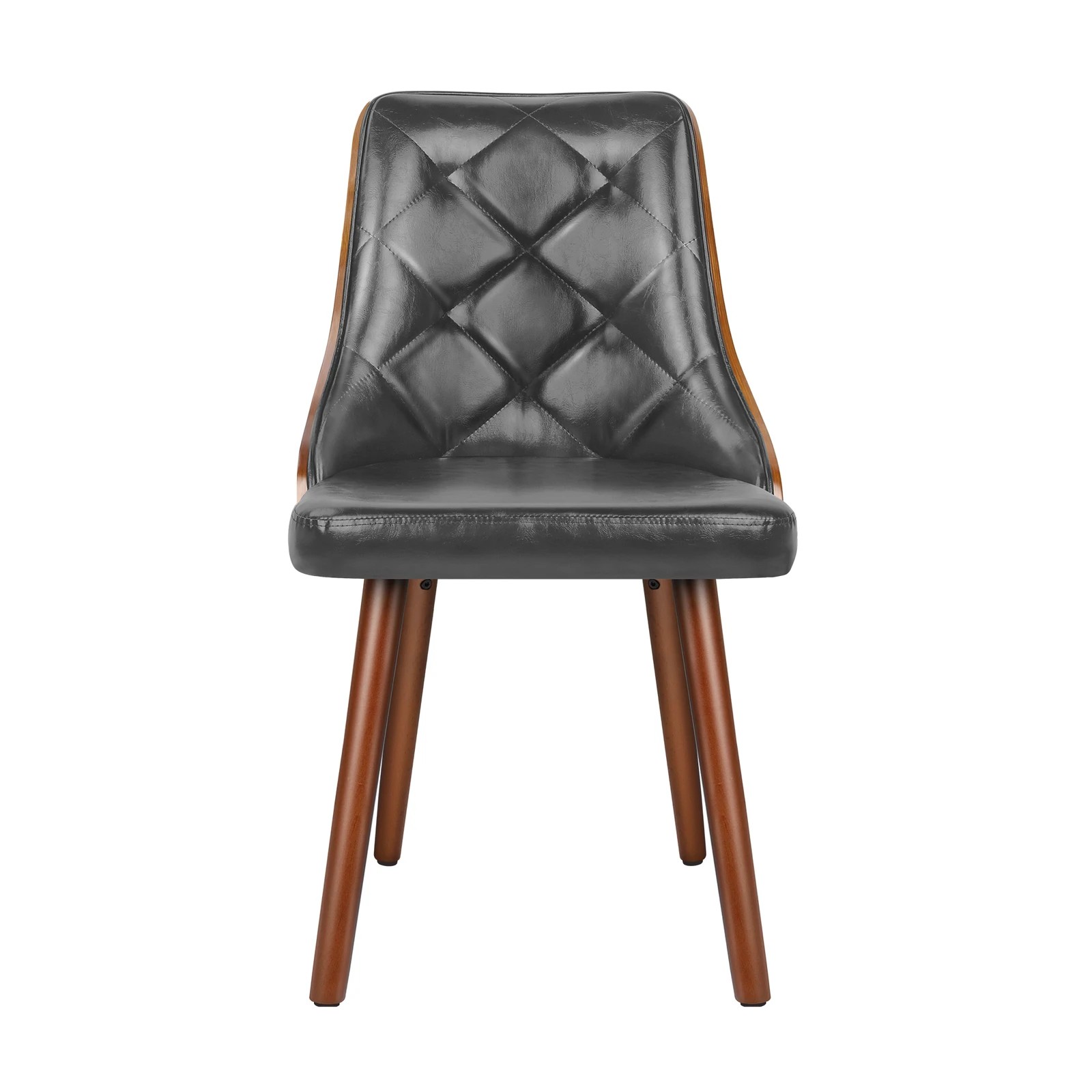 8 Alfordson 2x Dining Chairs Wooden Kitchen Chair Padded Tufted PU Leather - Grey, 8 of 10