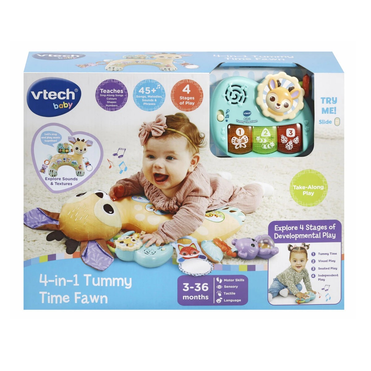 1 VTech Baby 4-in-1 Tummy Time Fawn, 1 of 4