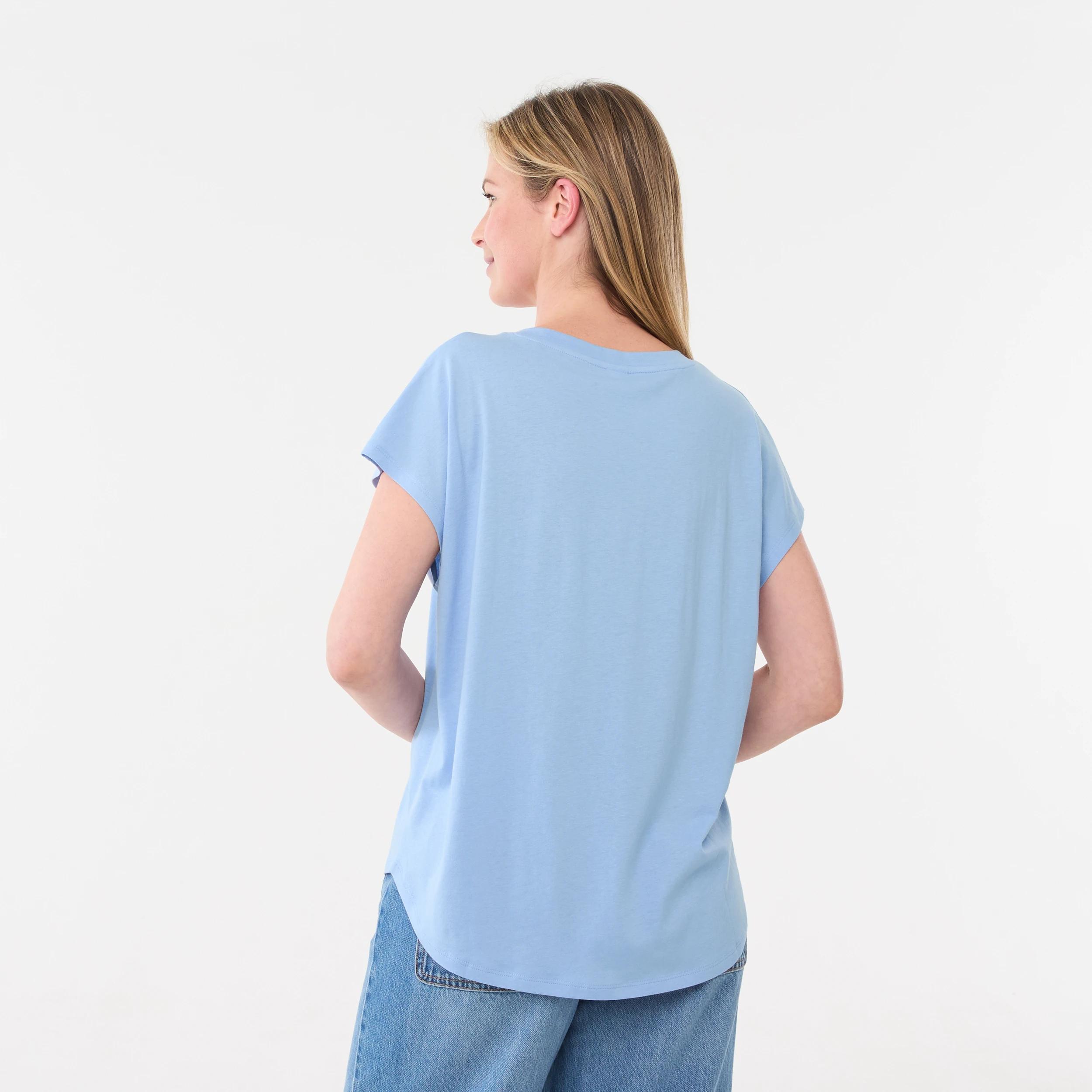 3 Short Extended Sleeve V-Neck T-shirt BRUNI BLUE, 3 of 5