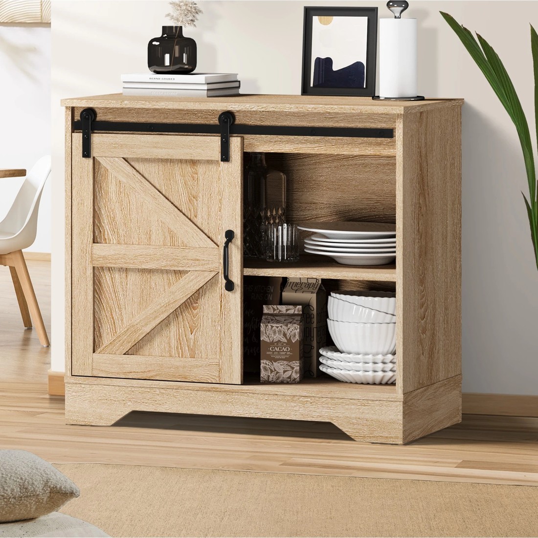 2 Oikiture Sideboard Buffet Sliding Door
 - Natural, 2 of 10