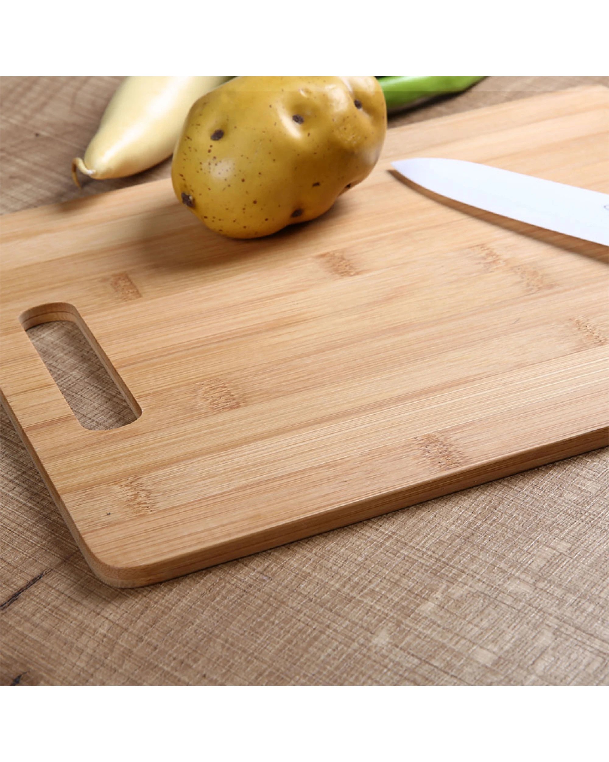 4 Gourmet Kitchen 3 Piece Natural Bamboo Cutting Board Set - Natural, 4 of 4