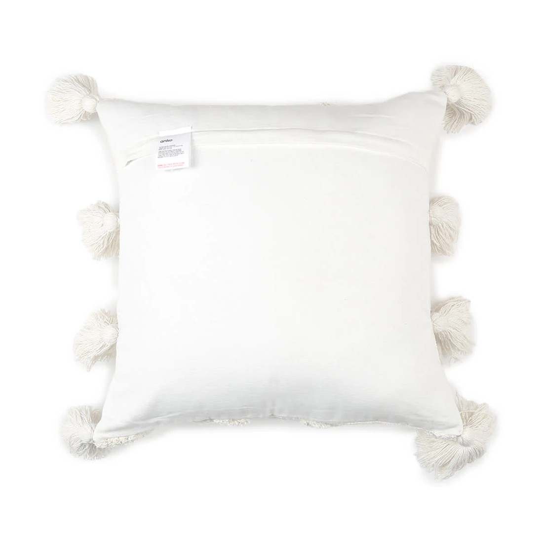 3 43cm Tufted Tassel Cushion - White, 3 of 4