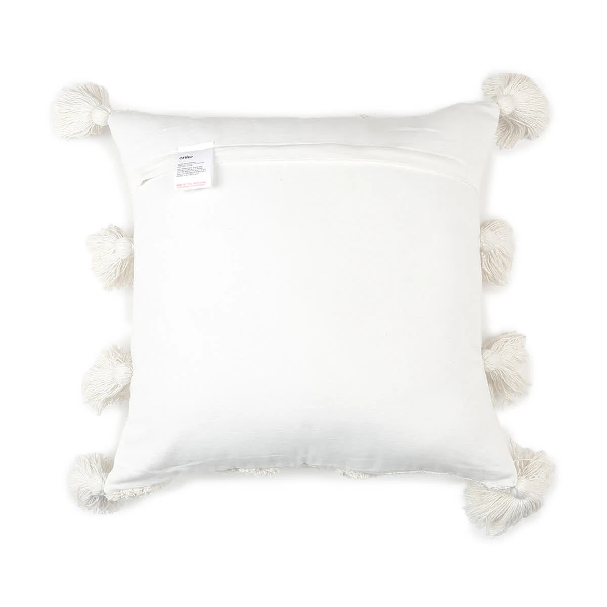 3 43cm Tufted Tassel Cushion - White, 3 of 4