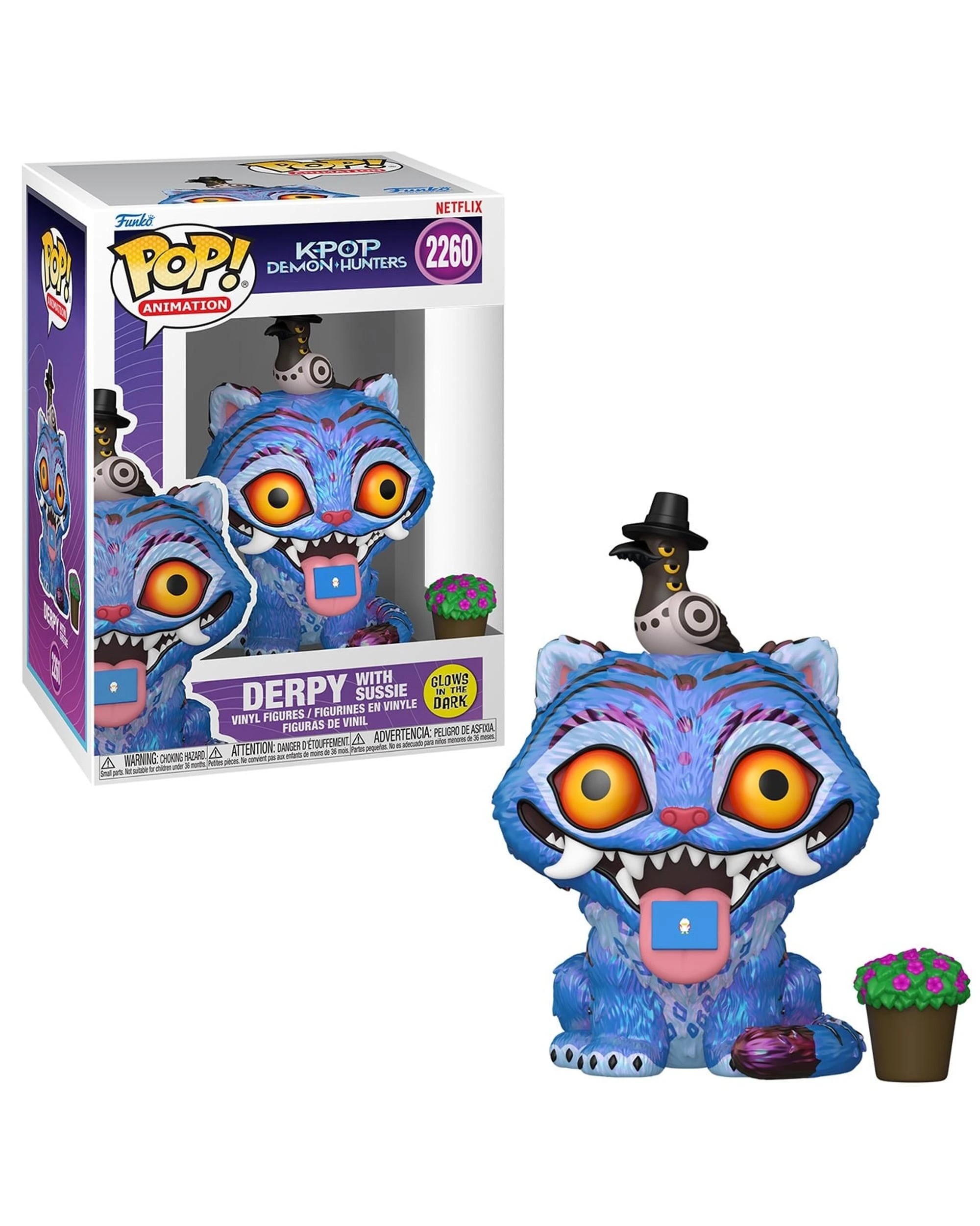 1 K-POP Demon Hunters: Derpy with Sussie Glow In The Dark Funko POP! Vinyl, 1 of 4