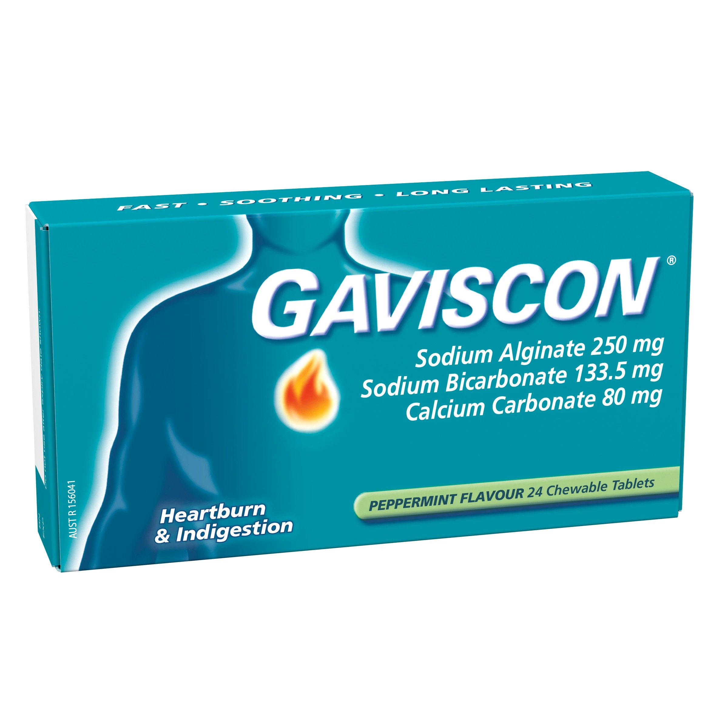1 24 Pack Gaviscon Core Peppermint Chewable Tablets 250mg, 1 of 8
