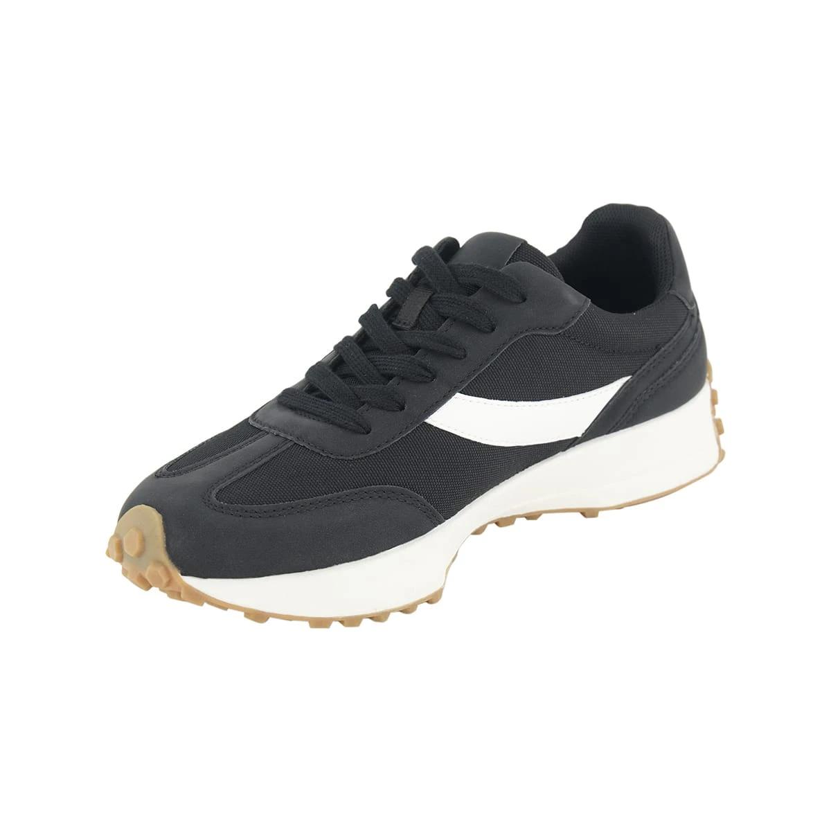 3 Retro Look Lace-Up Sneakers Black, 3 of 5