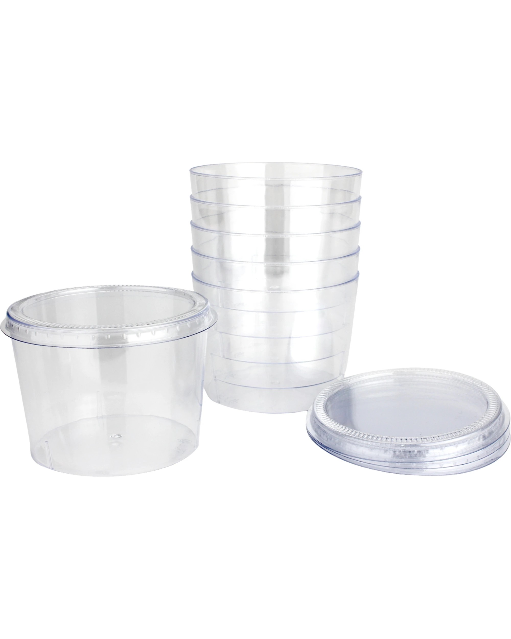 1 Durmaz Clear Plastic Round Dessert Cups with Lids 150ml Pack of 6, 1 of 3