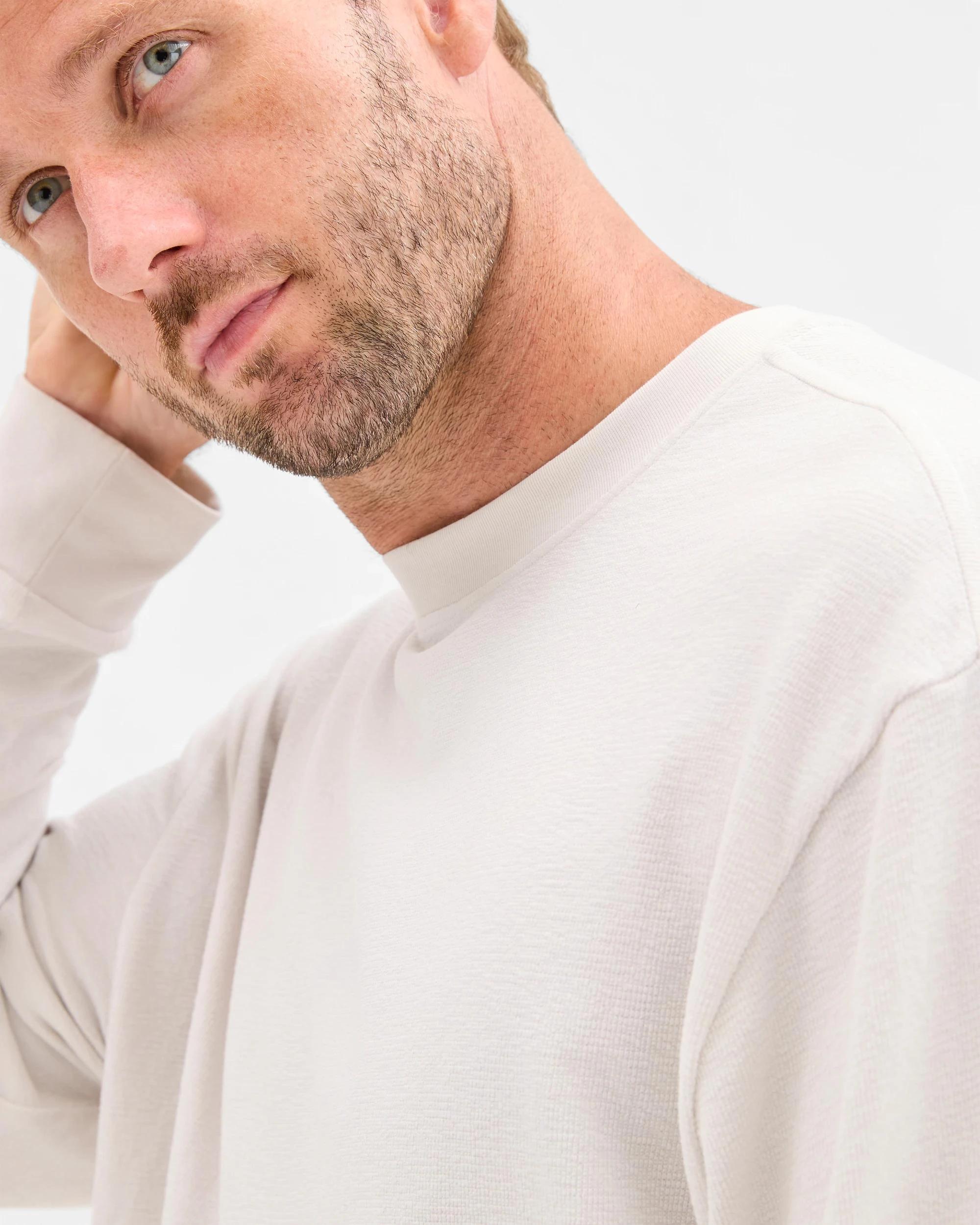 4 Target Australian Cotton Blend Long Sleeve Textured T-Shirt LIGHT GREY, 4 of 5