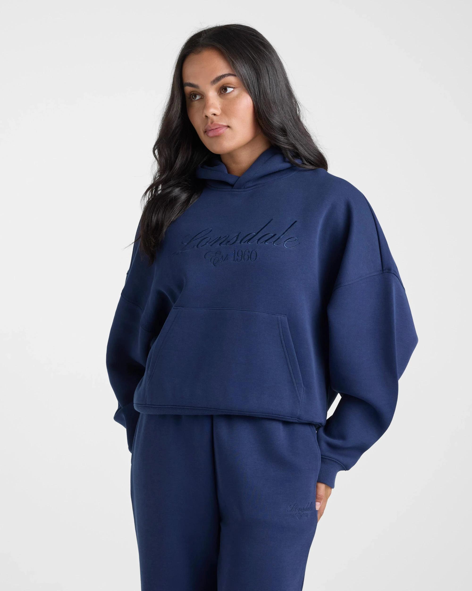 4 Lonsdale London Boxy Hoodie NAVY, 4 of 5