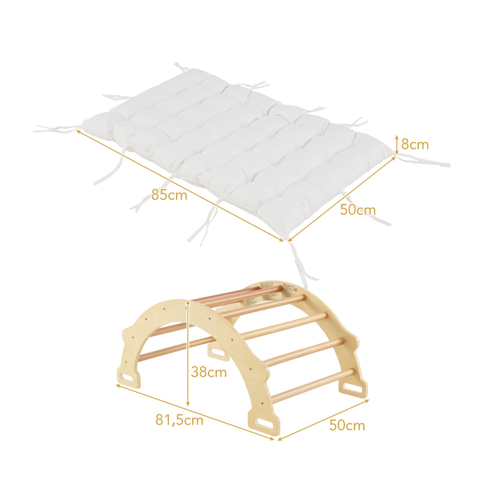 4 Costway Climb Playset Wood Climbing Frame Rocking Seesaw, 4 of 5