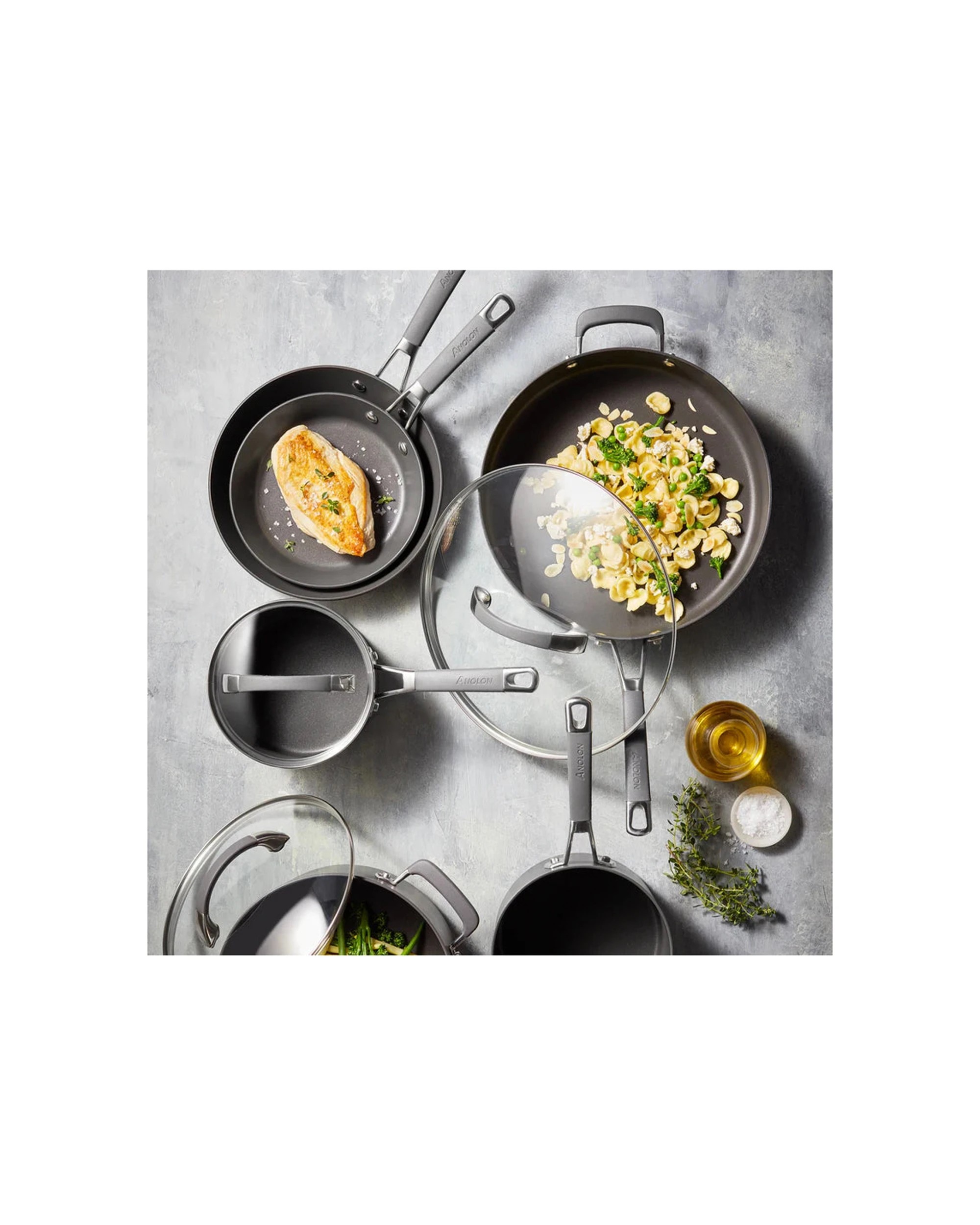 2 Anolon Endurance+ Open French Skillet 30cm With Bonus Lid Non Stick Surface - Black, 2 of 3