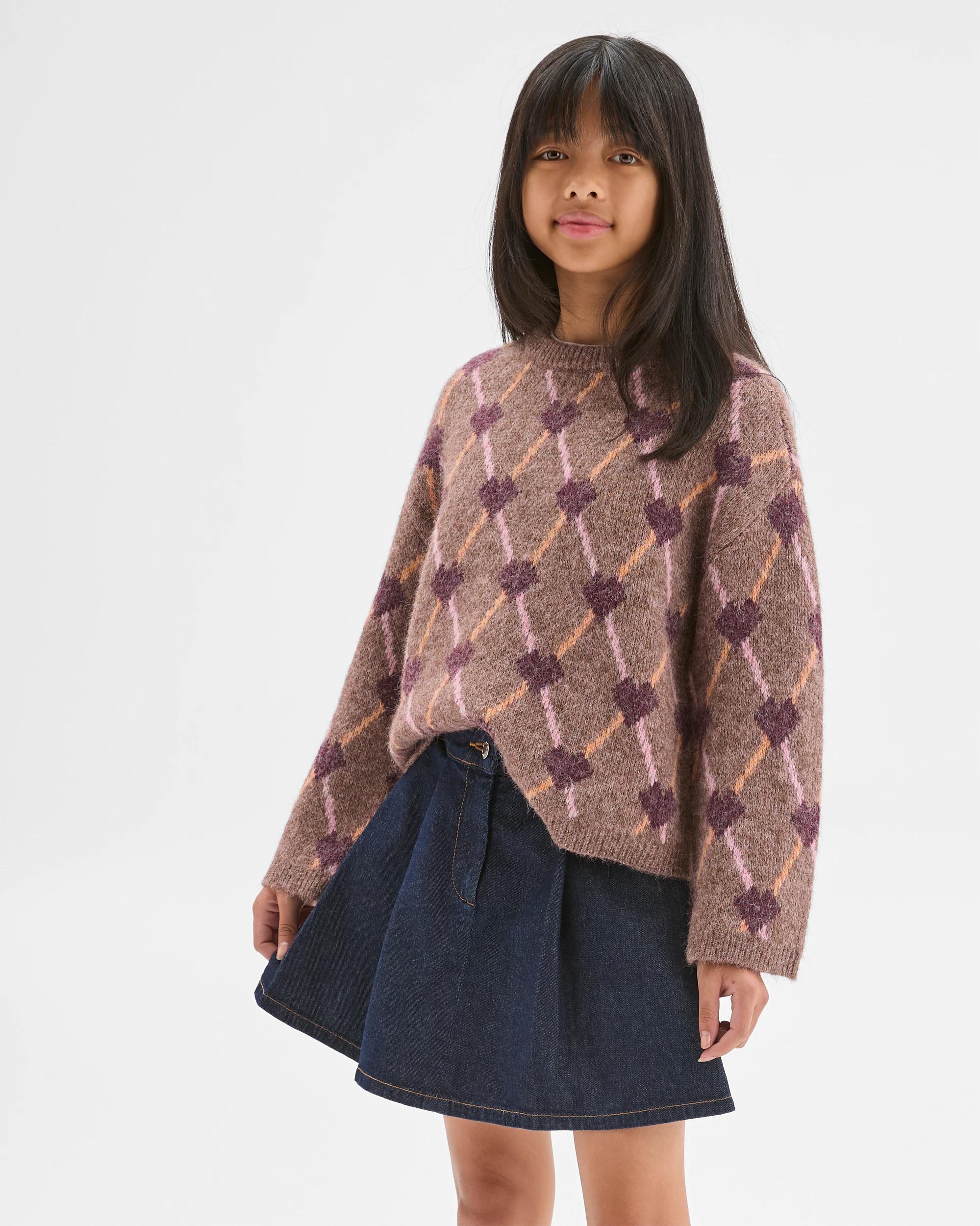 1 Target Kids Argyle Knit Jumper HEARTS BROWN, 1 of 6
