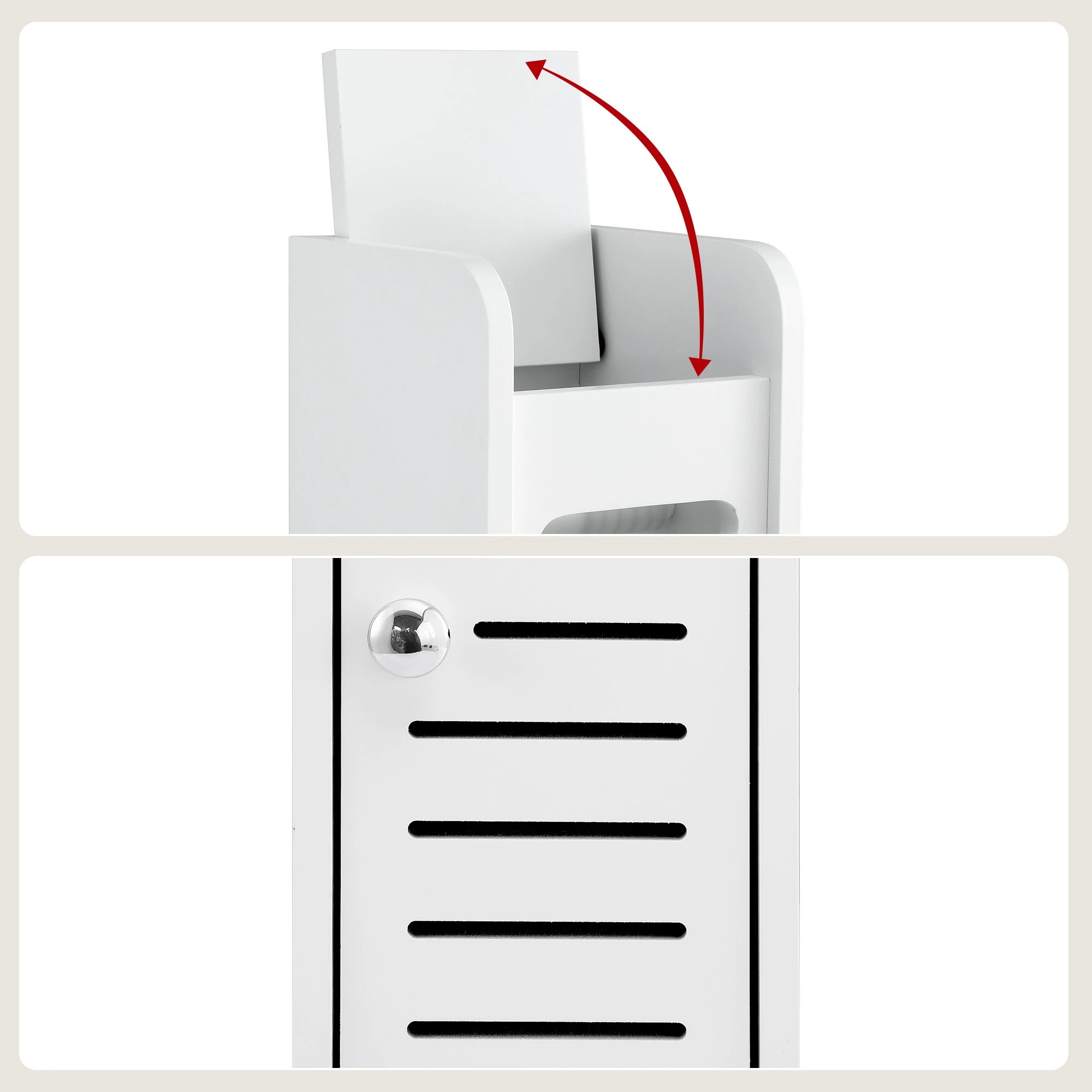 7 Artiss 2x Bathroom Storage Cabinet 3-Tier Toilet Paper Holder - White, 7 of 9