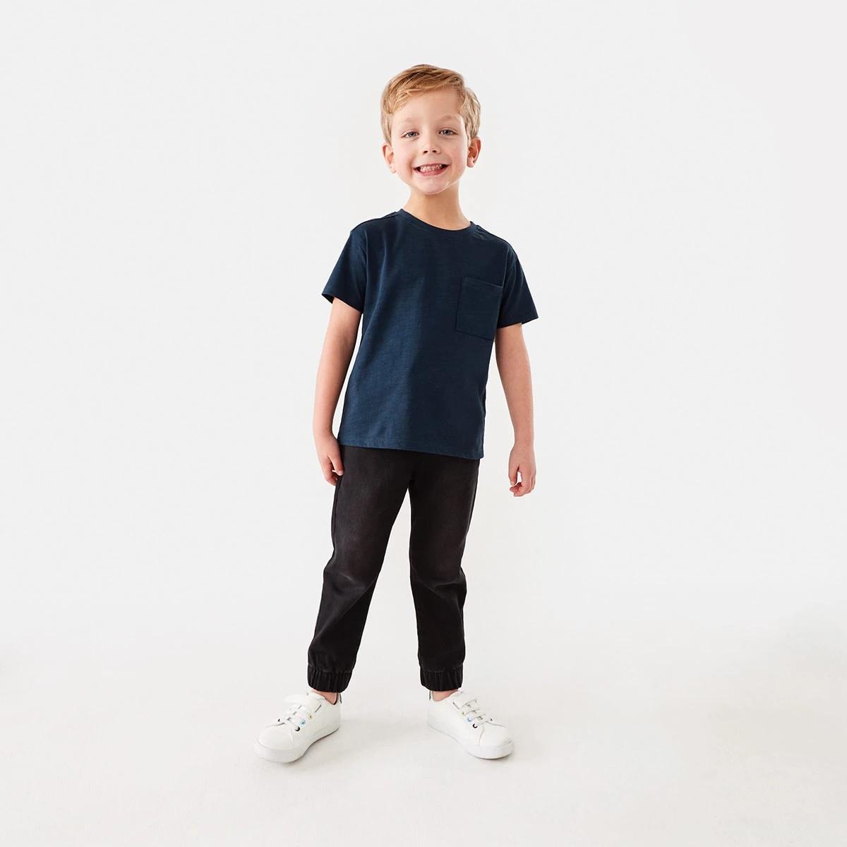 4 Plain Cotton T-shirt Dress Navy, 4 of 7