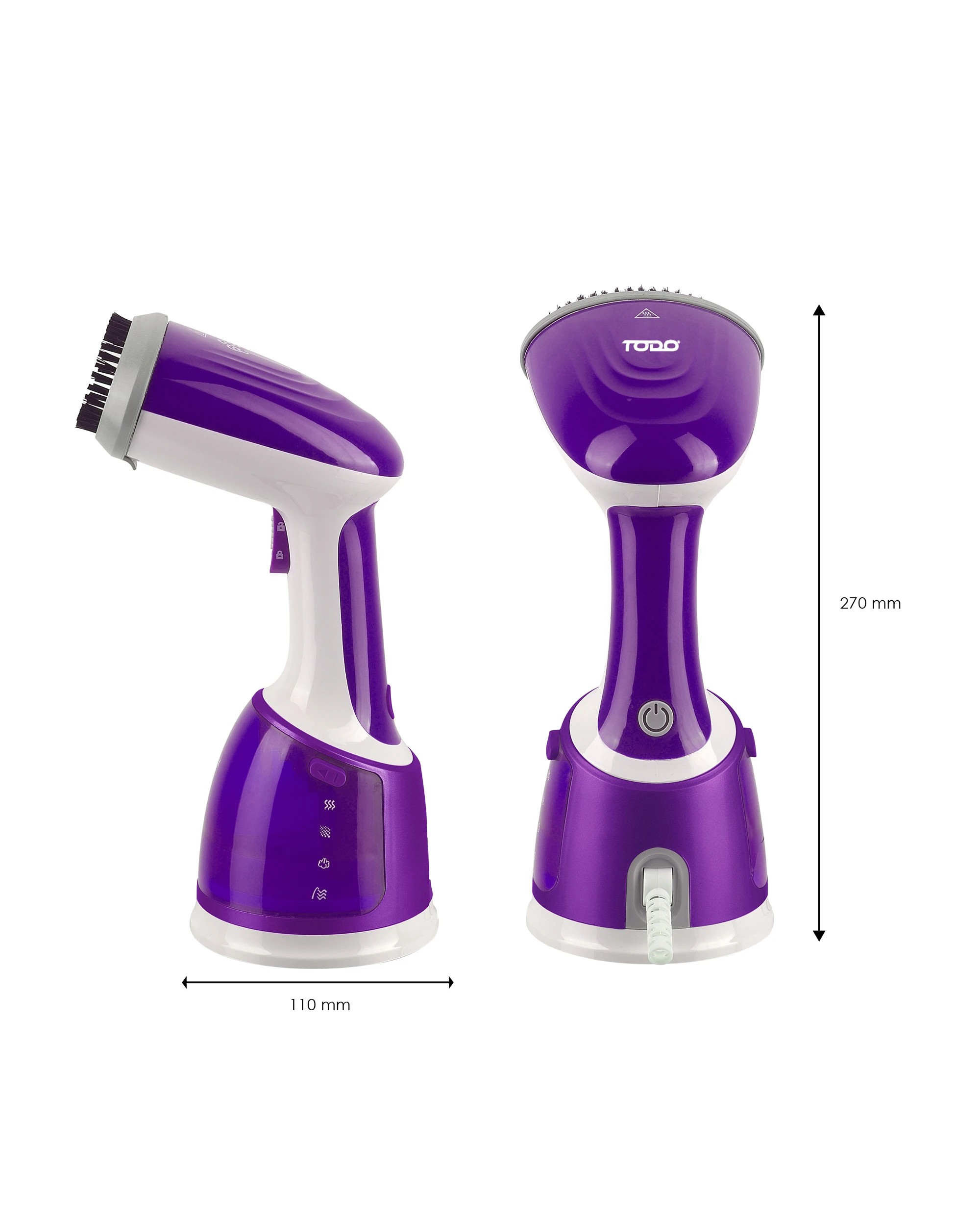 5 TODO 1700W Power Garment Steamer Handheld Steam Brush Iron Purple, 5 of 10