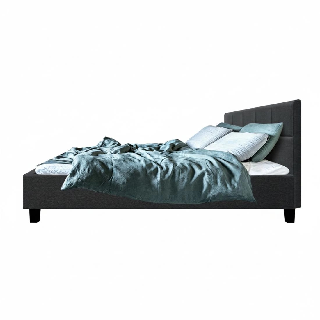 4 Artiss Bed Frame Queen Size Charcoal TINO - Charcoal, 4 of 7