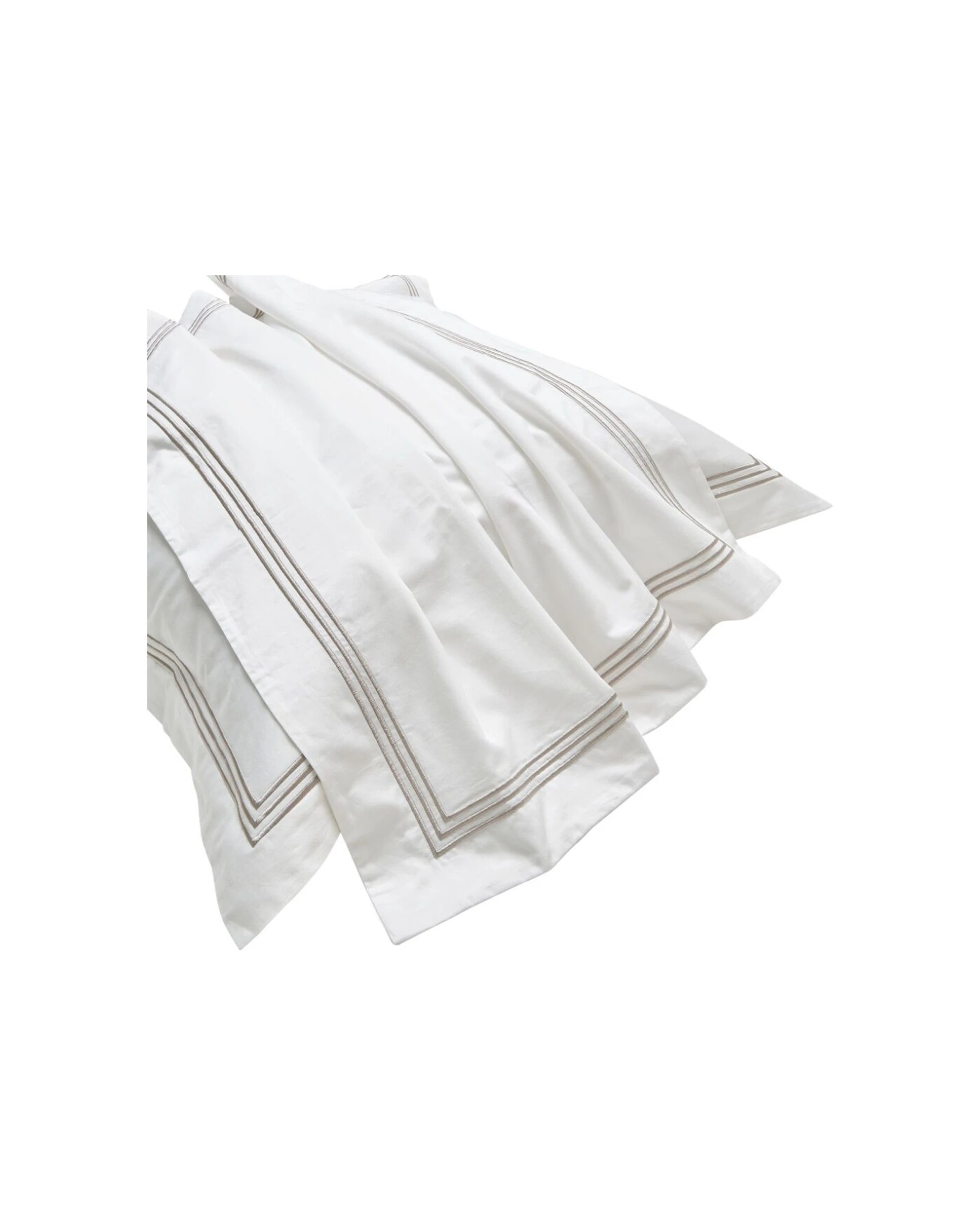 2 Grosvenor House 500TC Egyptian Cotton Hotel Embroidered European Pillowcase With White - White, 2 of 3