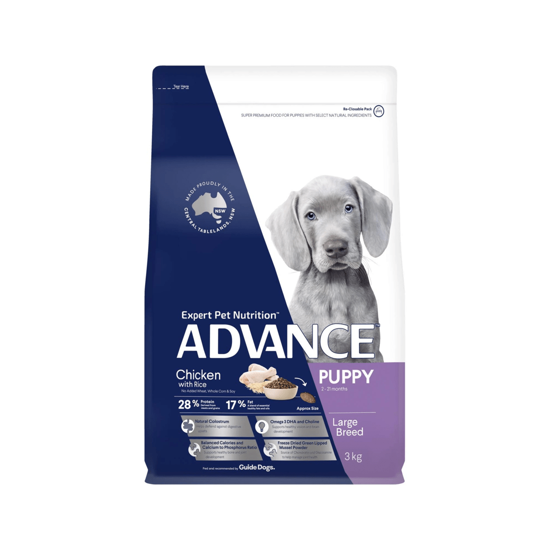 2 Advance Puppy Growth Large Breed Dry Dog Food Chicken w/ Rice 3kg, 2 of 3