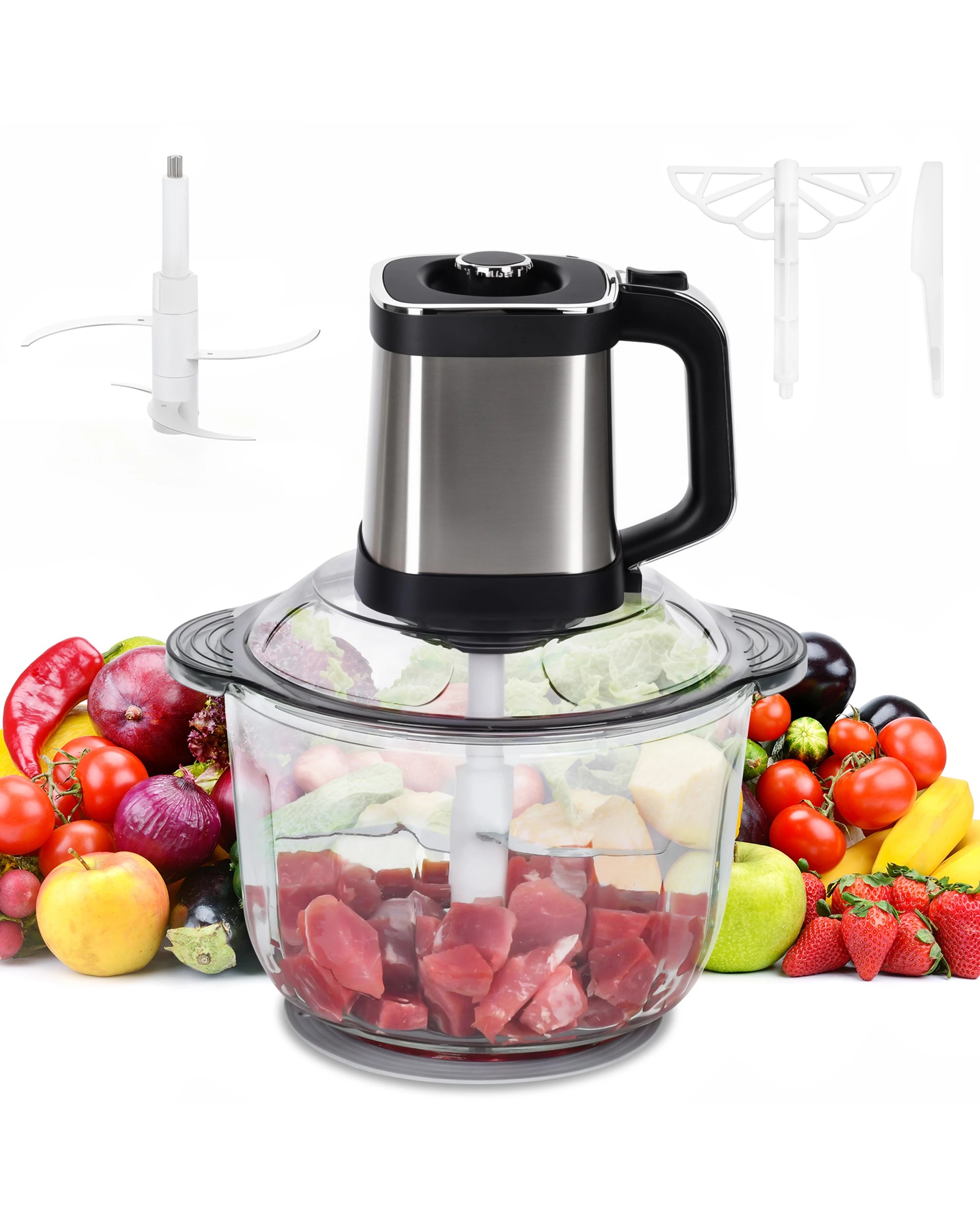1 Advwin Electric Food Processor,5l Meat Grinder & Vegetable Chopper With Knob Switch, 1 of 1