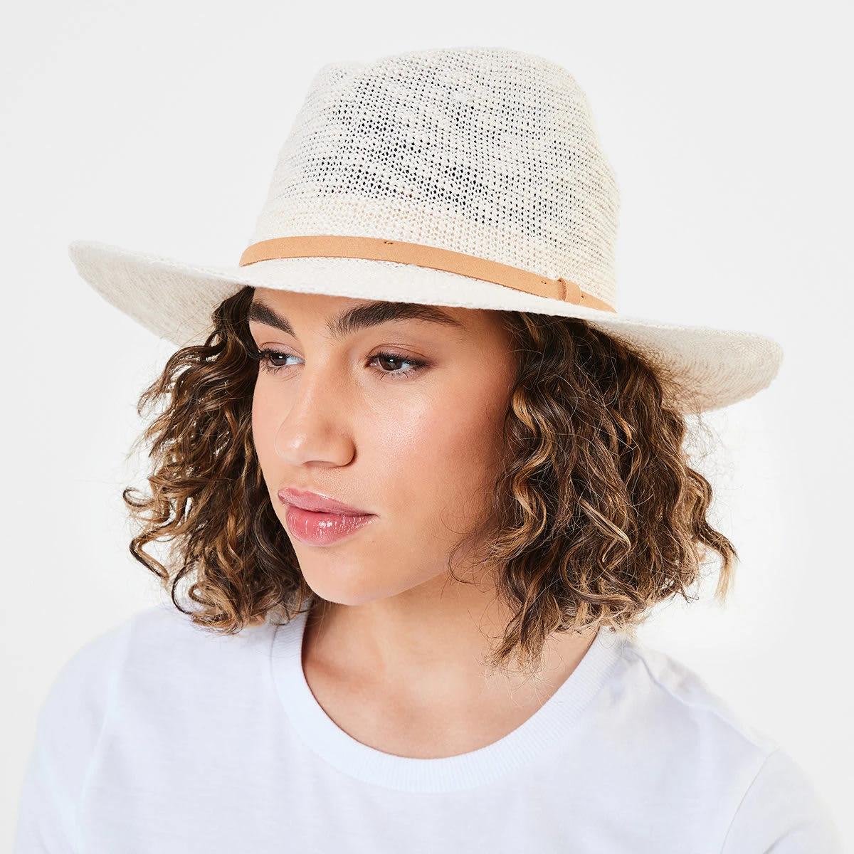 3 Woven Fedora Hat Cream, 3 of 4