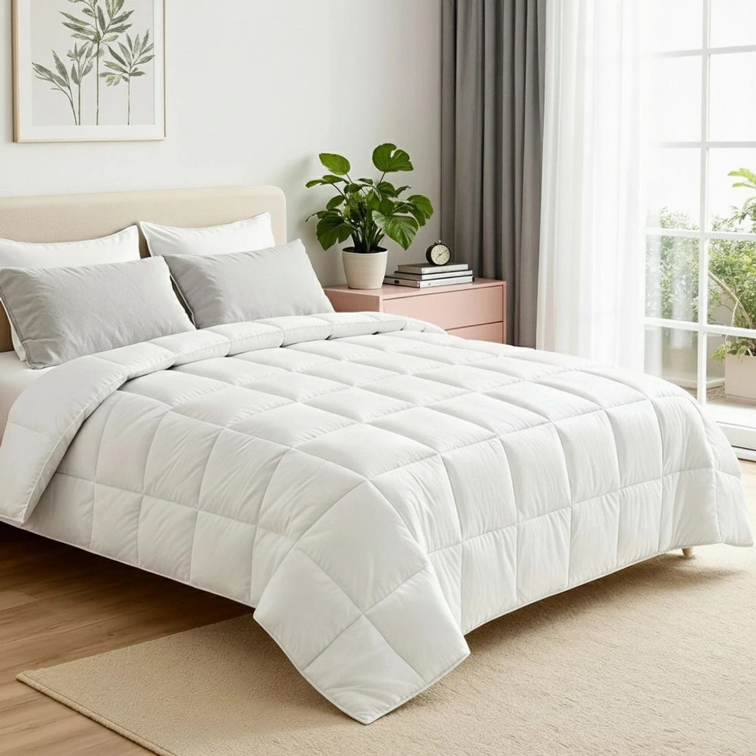 8 Giselle Bedding Super King Size 400GSM Microfiber Quilt All Season Duvet Quilts Comforter Winter Summer - Multi, 8 of 8