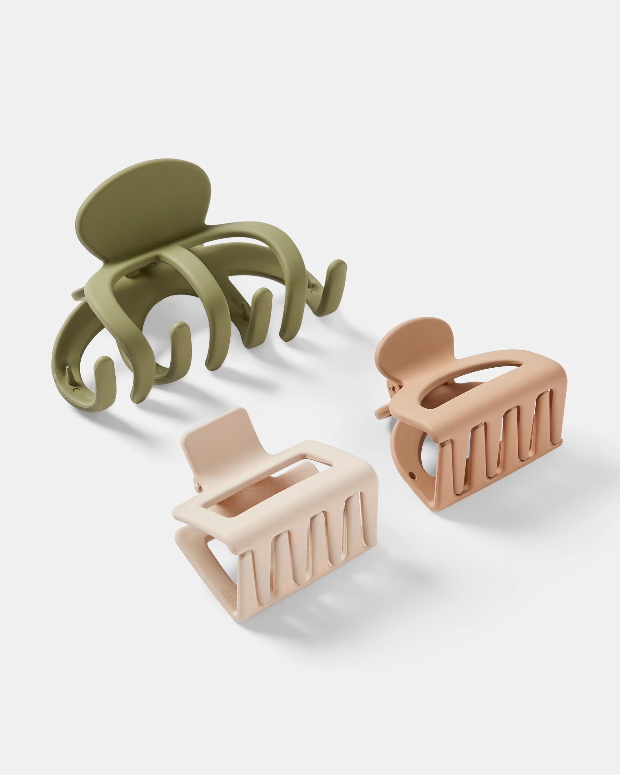 2 3 Pack Matte Claw Hair Clips, 2 of 3