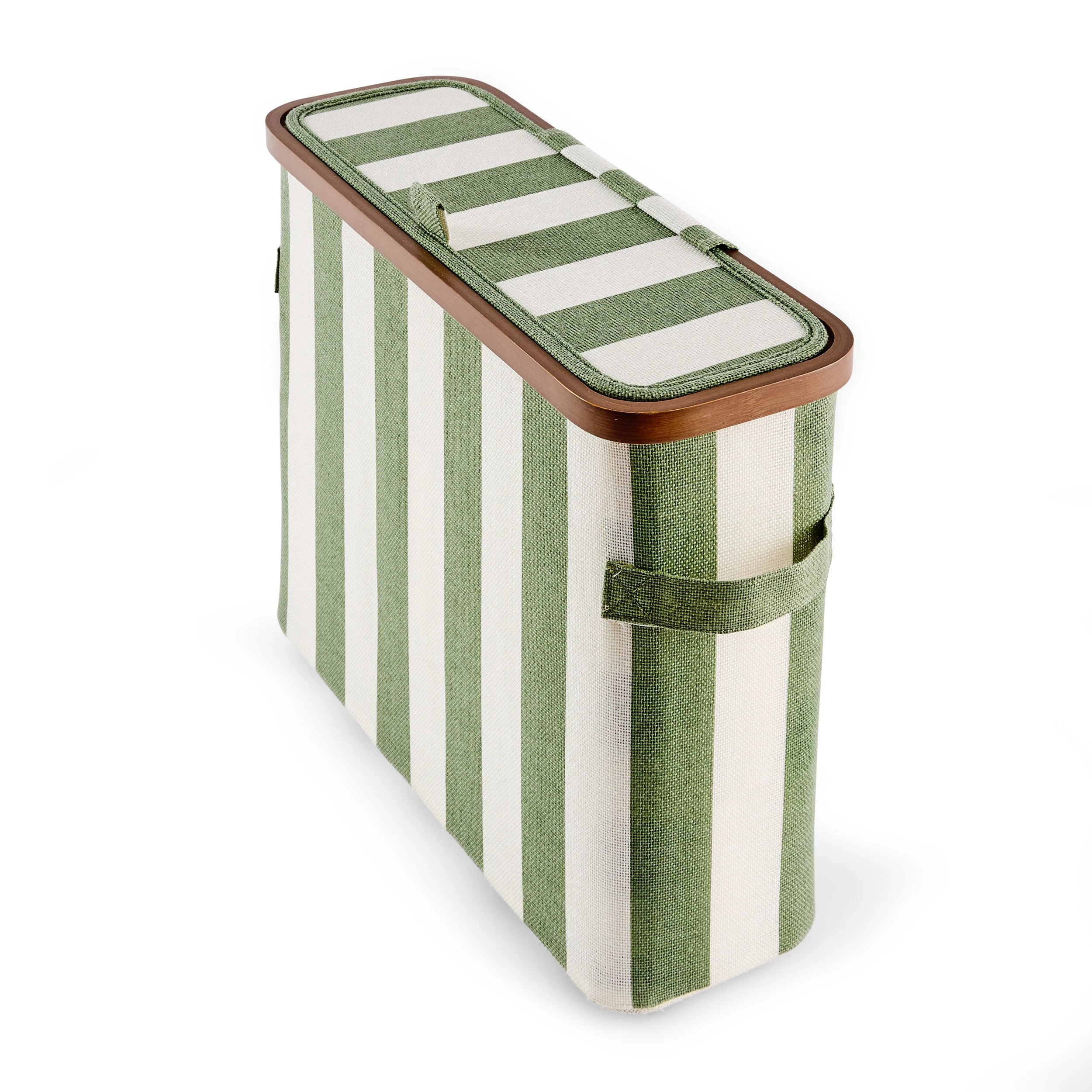 4 Linen Look Stripe Toilet Roll Holder, 4 of 9