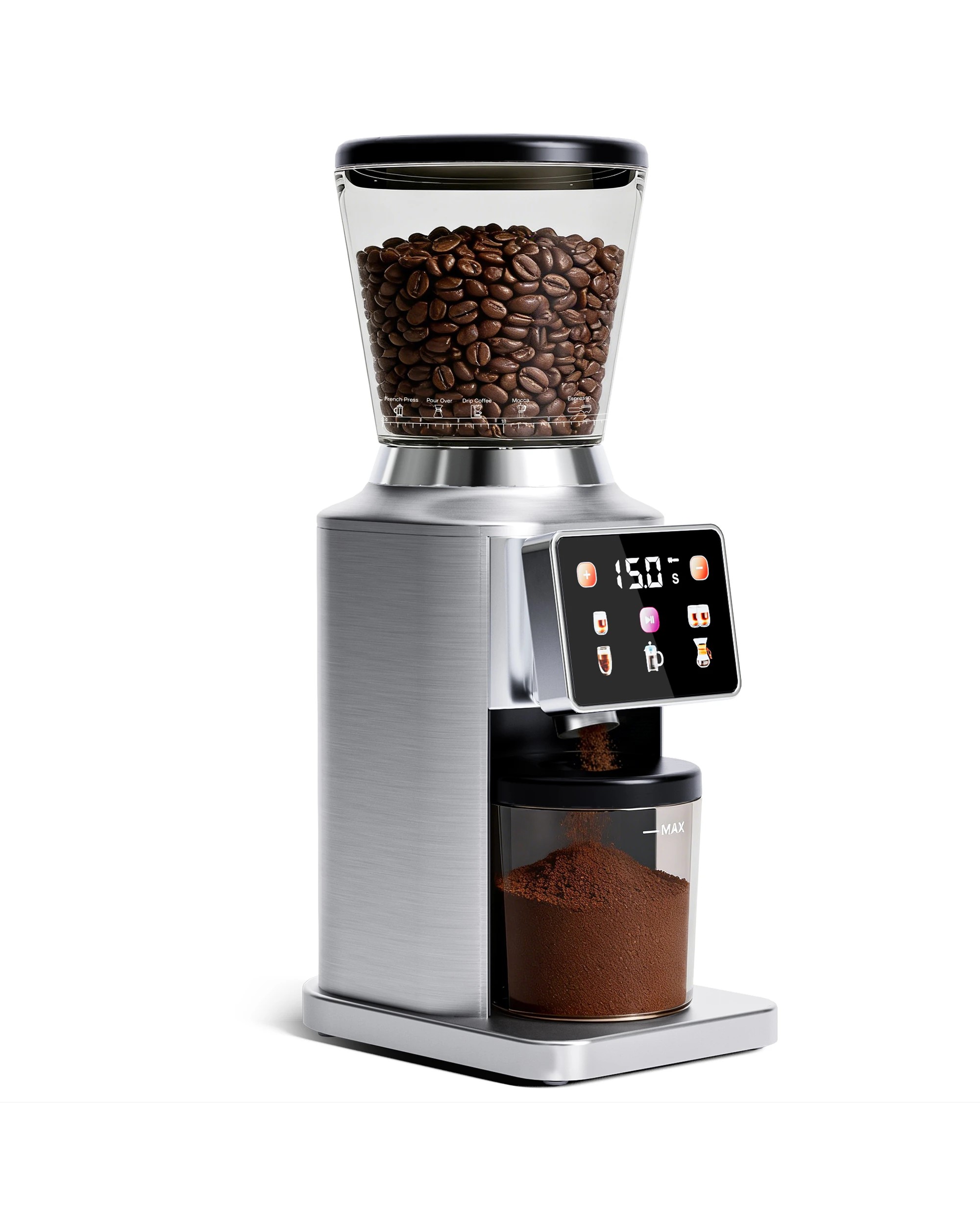 2 Advwin Conical Burr Coffee Grinder - Silver, 2 of 6