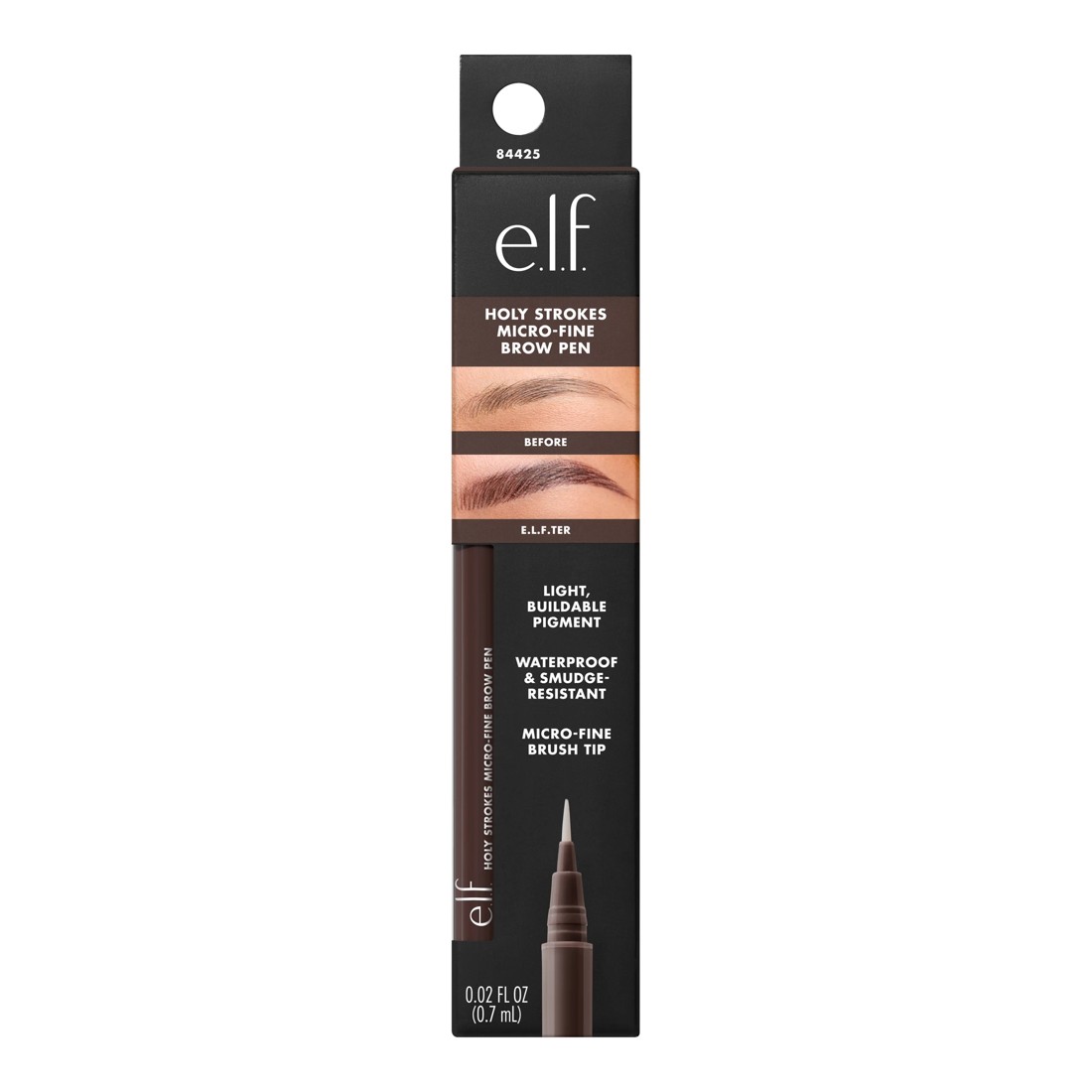 1 e.l.f. Holy Strokes Micro-Fine Brow Pen - Dark Brown, 1 of 7