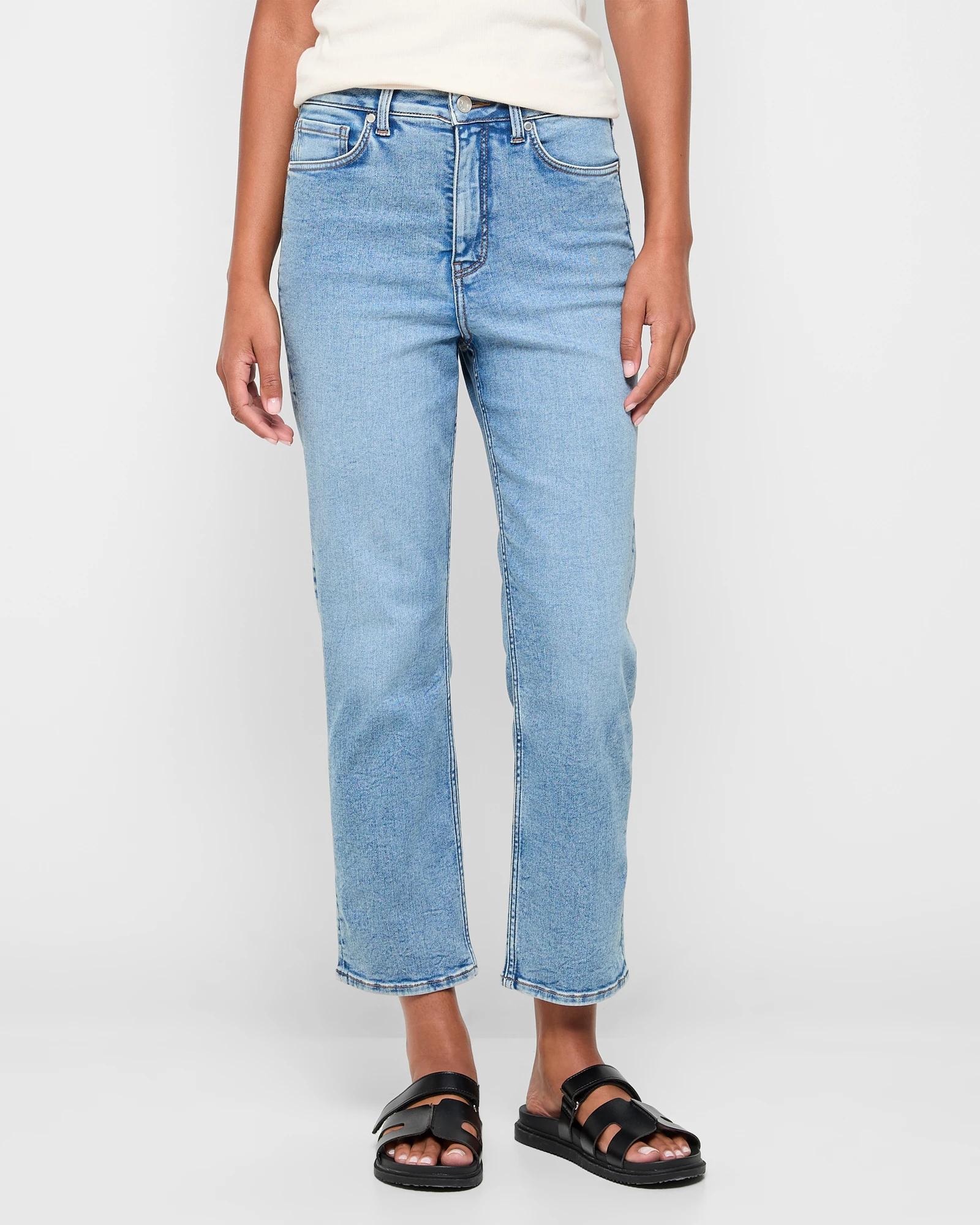 2 Target Super High Rise Crop Length Straight Denim Jeans - Shape Your Body LIGHT BLUE, 2 of 5