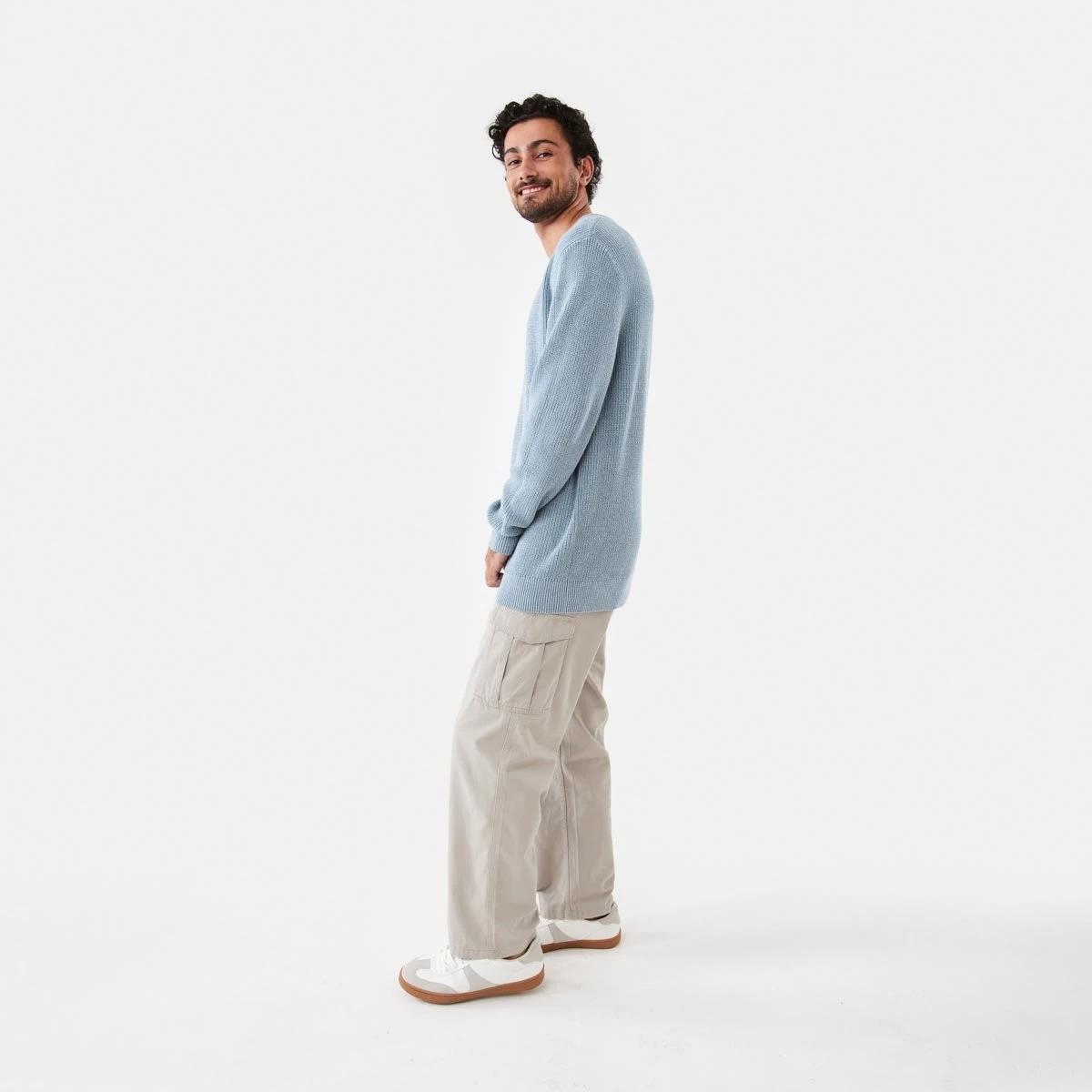 3 Textured Crew Knit Jumper Blu Ash, 3 of 7