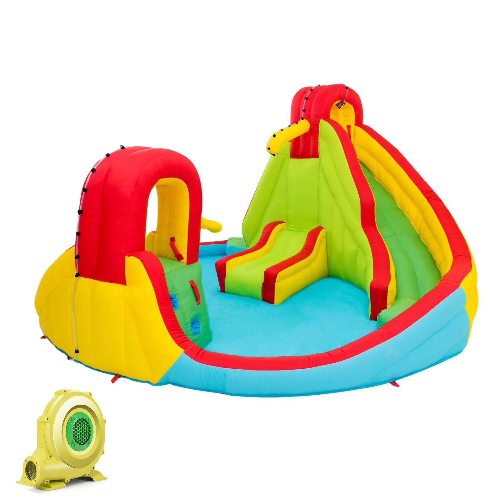 1 Costway Inflatable Water Park 4.8x4.1M Play Center w/Blower Jumping Castle, 1 of 1
