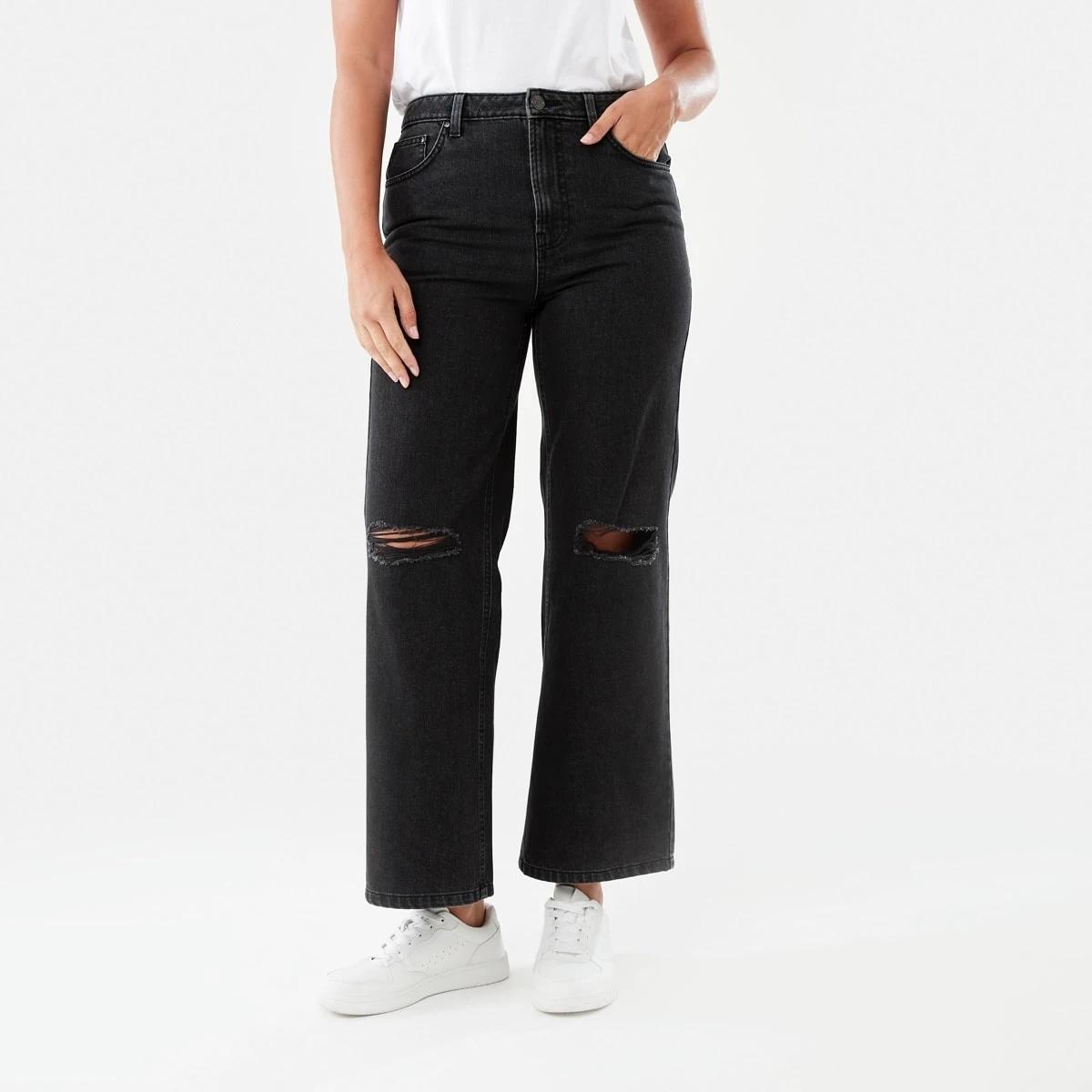3 Distressed Straight Jeans Black Wash, 3 of 8
