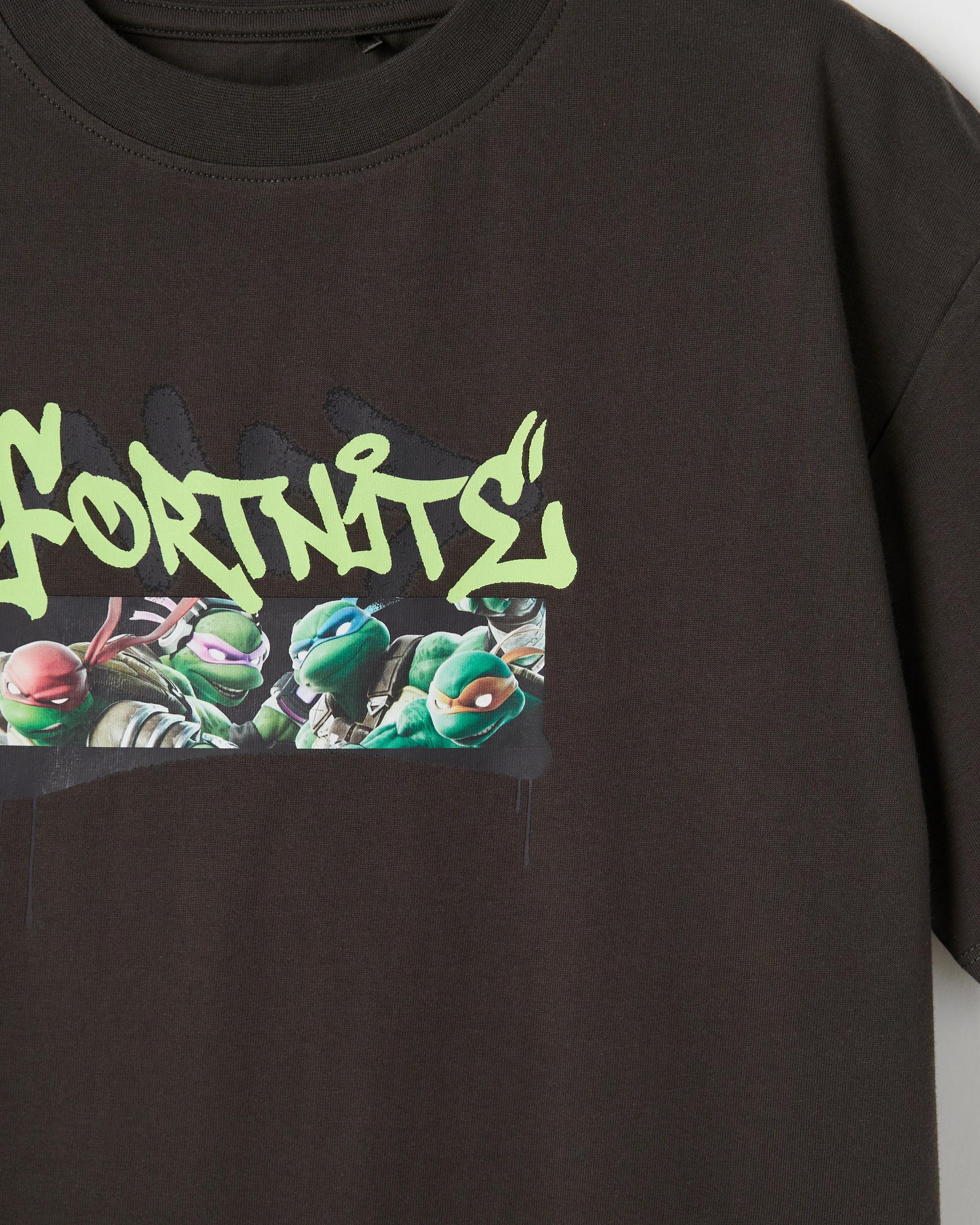 7 Teenage Mutant Ninja Turtles/Fortnite Australian Cotton Oversized T-Shirt DARK GREEN, 7 of 7