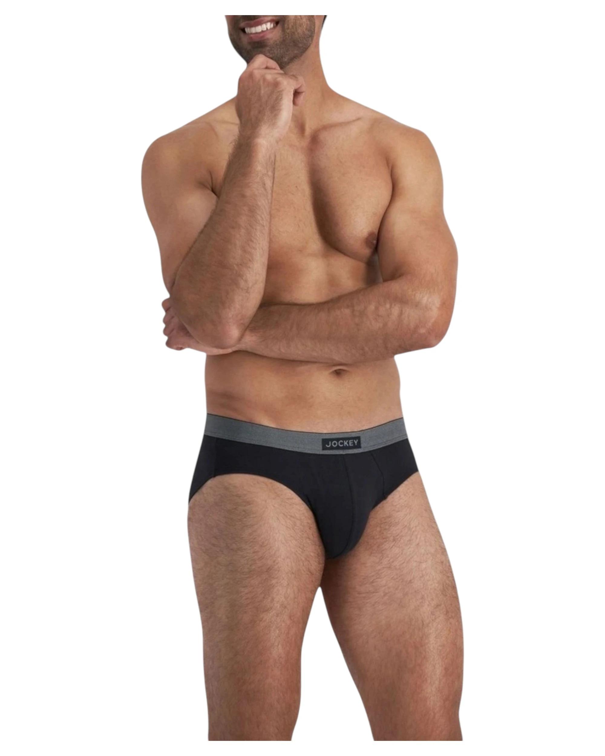 3 Jockey 6 Pack Mens Comfort Classics Cotton Briefs Underwear BLACK, 3 of 4