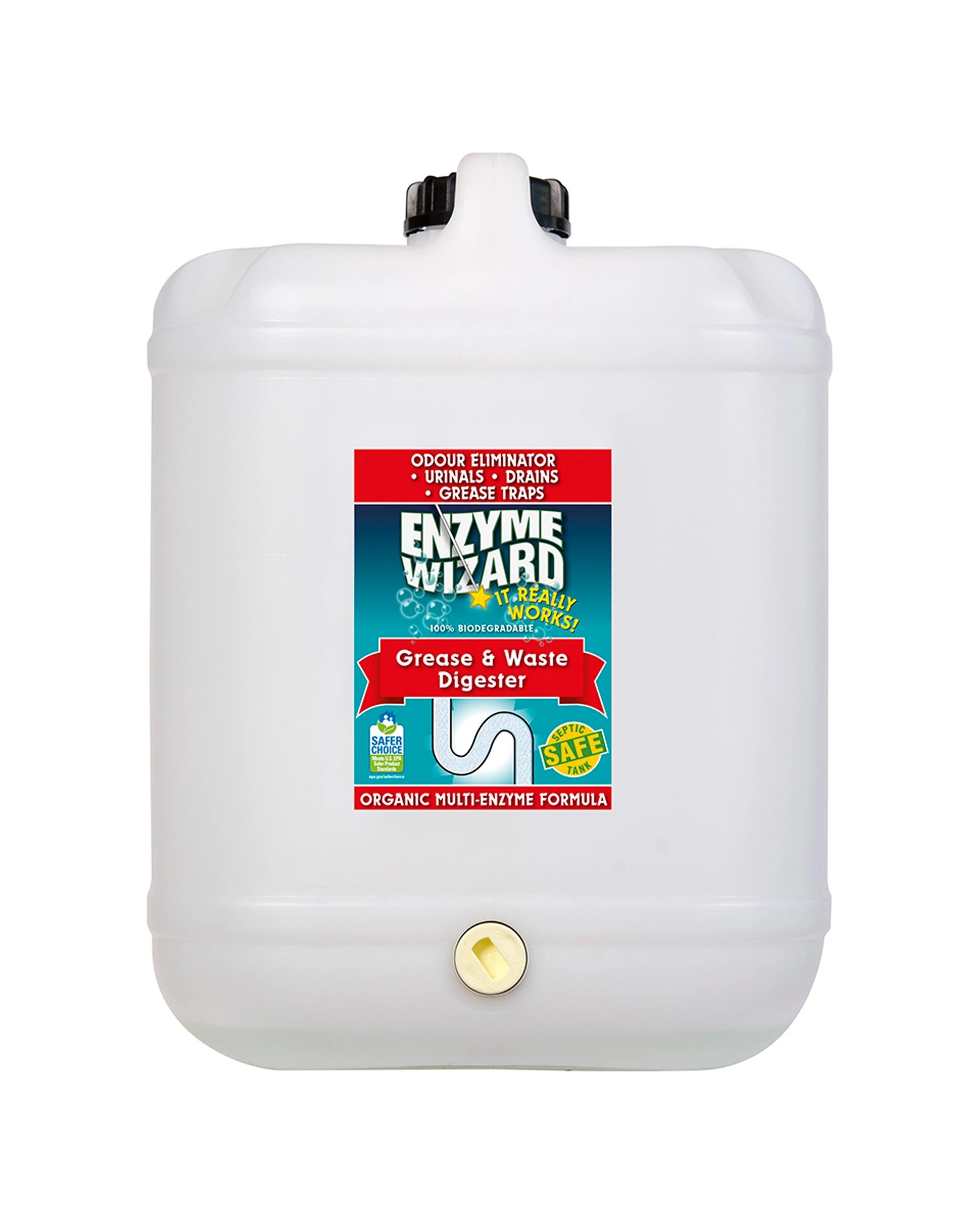 1 Enzyme Wizard Grease Waste Digester Cleaner 20L Septic Safe - Clear, 1 of 1