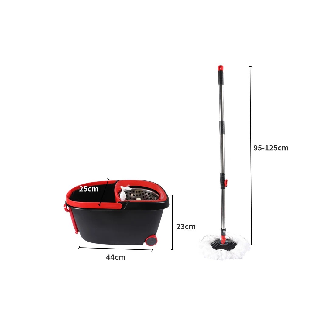 3 Cleanflo 360 Degree Spinning Mop and Bucket Set with 2 Free Mop Heads - Black, 3 of 6