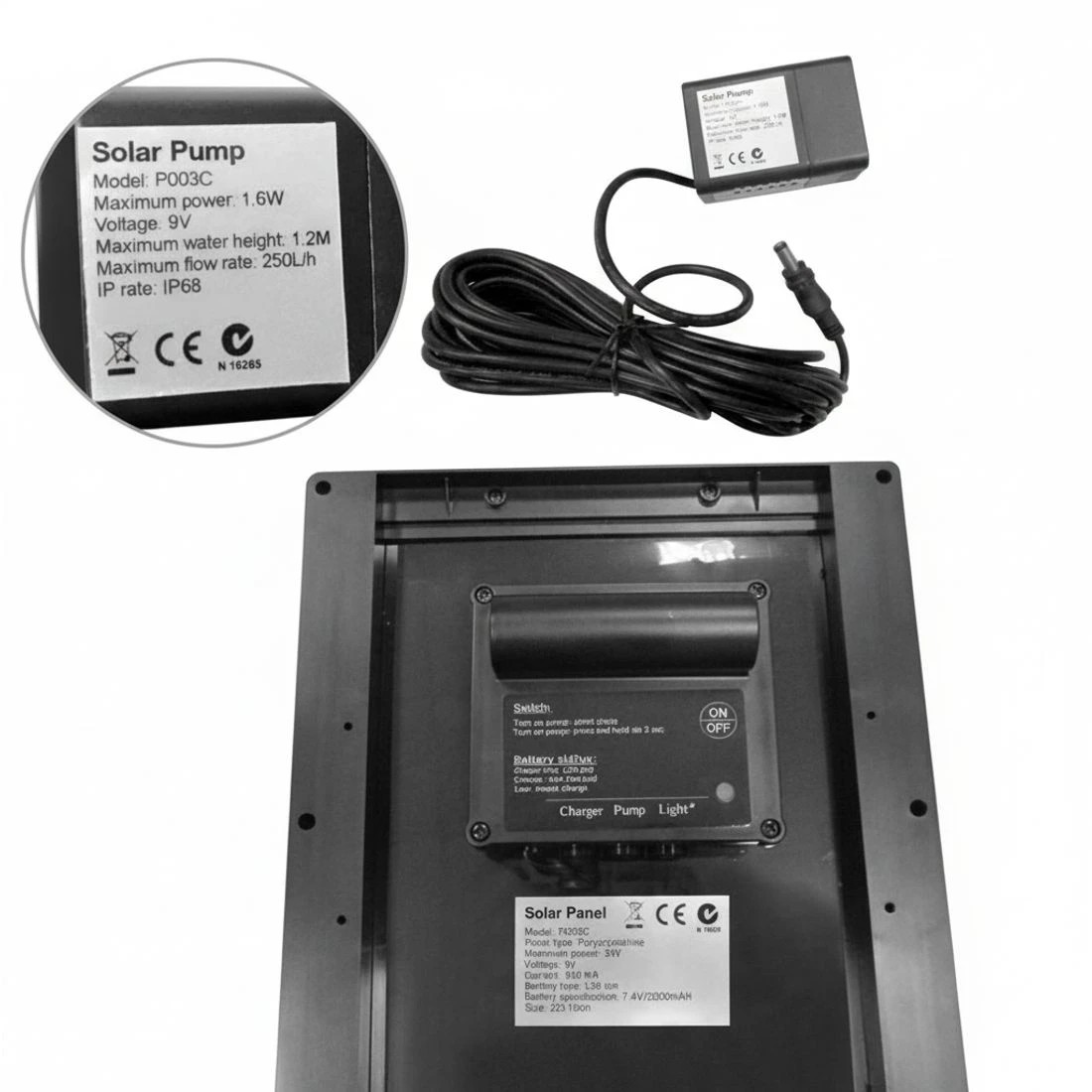 8 Gardeon Solar Water Feature 3-Tier Fountain with Pump Kit Bird Bath 93CM Ivory - Beige, 8 of 8