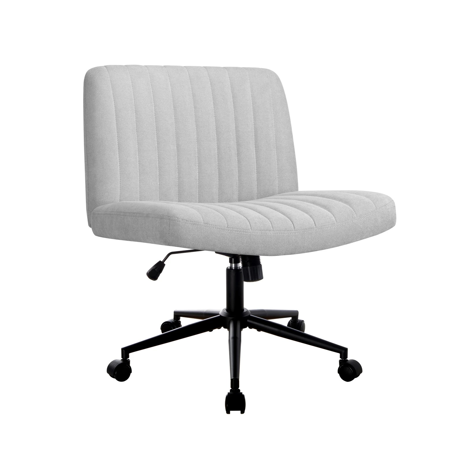 3 Oikiture Armless Office Desk Chair Linen
 - Grey, 3 of 9