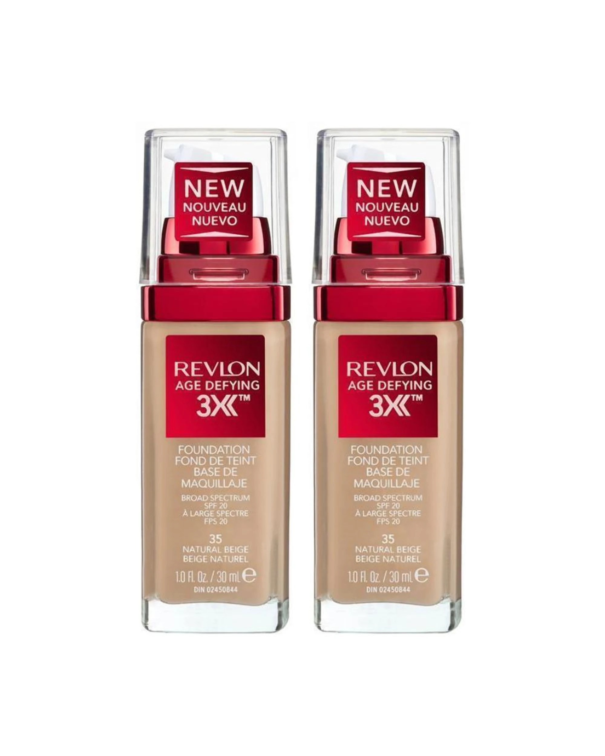 1 Revlon 2 x Age Defying 3X Foundation 30mL - 35 Natural Beige - Beige, 1 of 4
