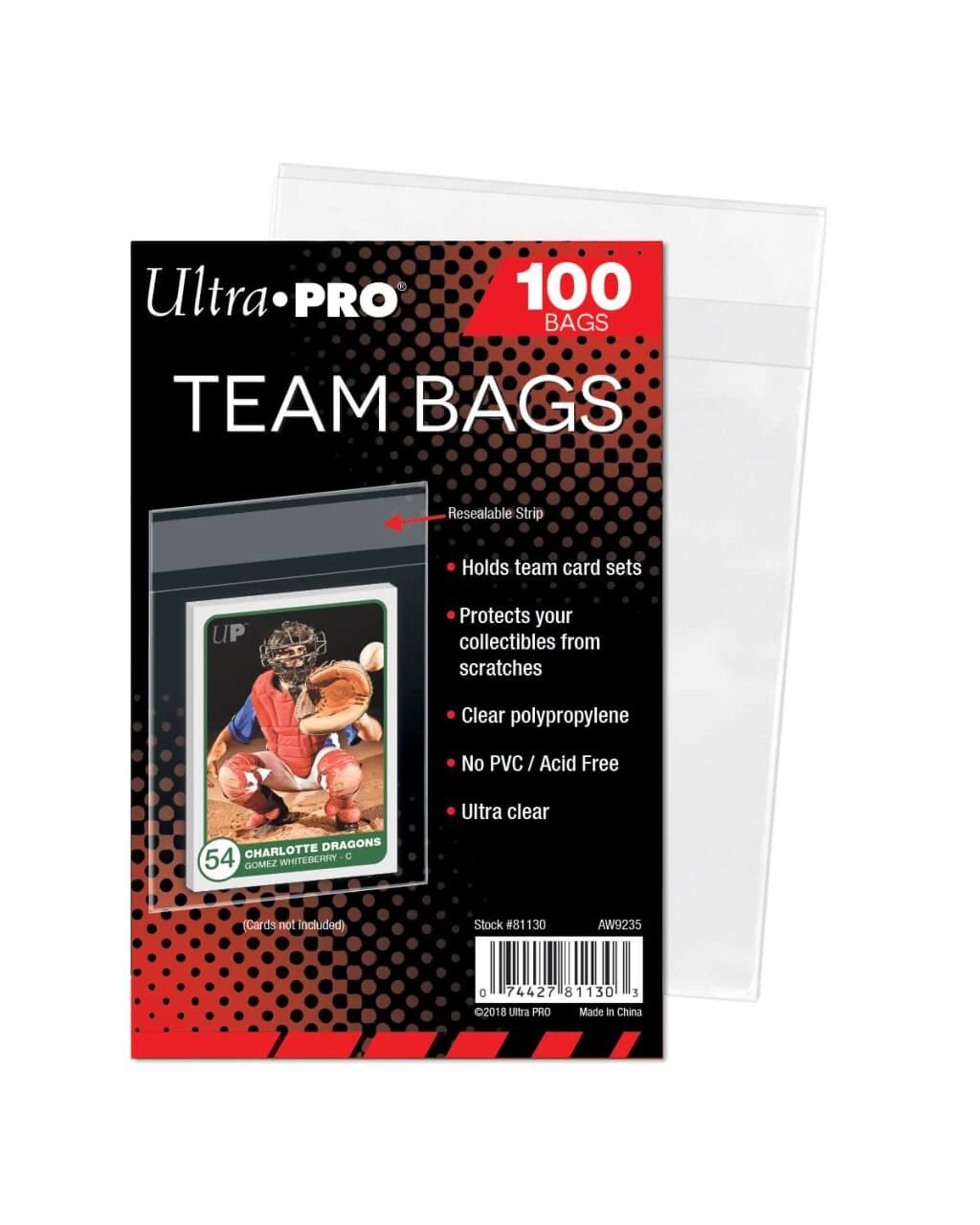 1 Ultra Pro Team Bags Card Sleeves Resealable 100 Pack - Clear, 1 of 1