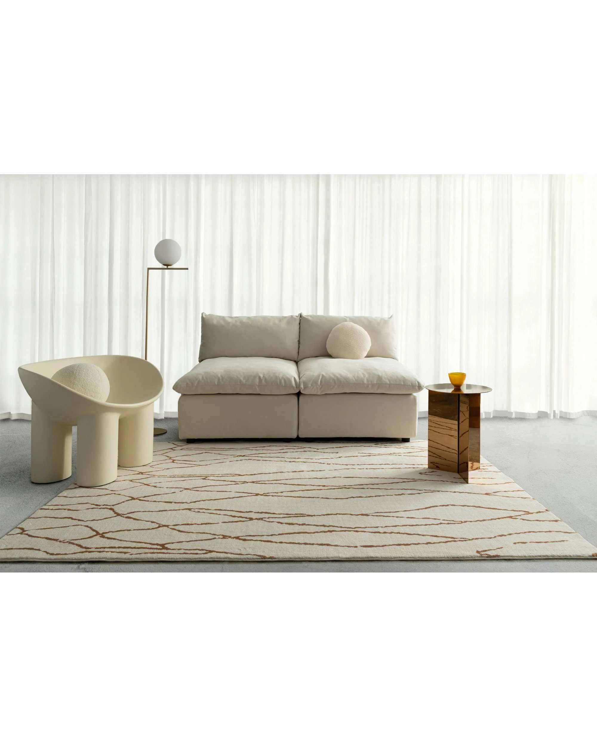 2 Loopsie Etasha Lined Washable Rug-290cm x 200cm - White, 2 of 6