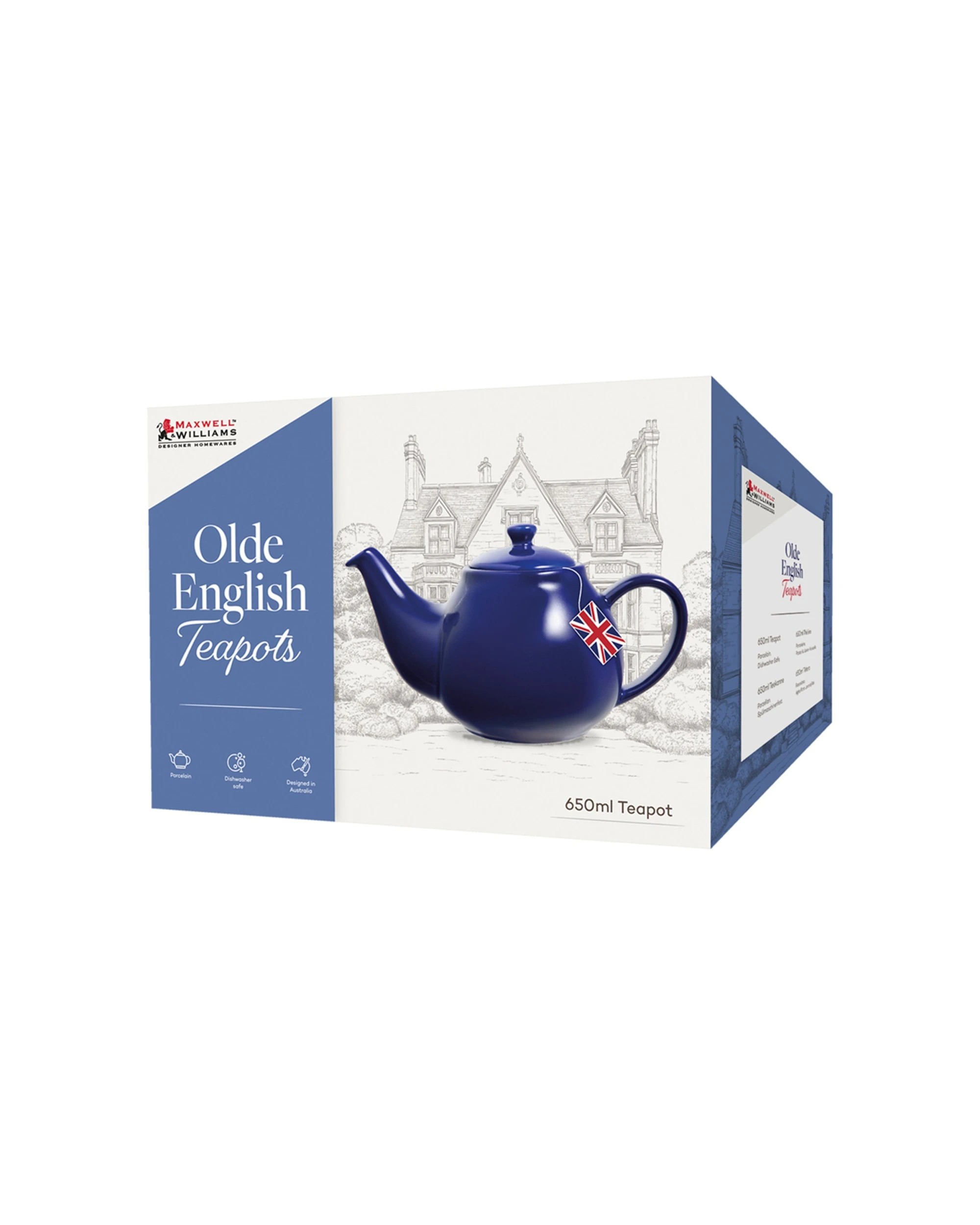 4 Maxwell & Williams Olde English Quality Porcelain Teapot 650ml British - Blue, 4 of 4