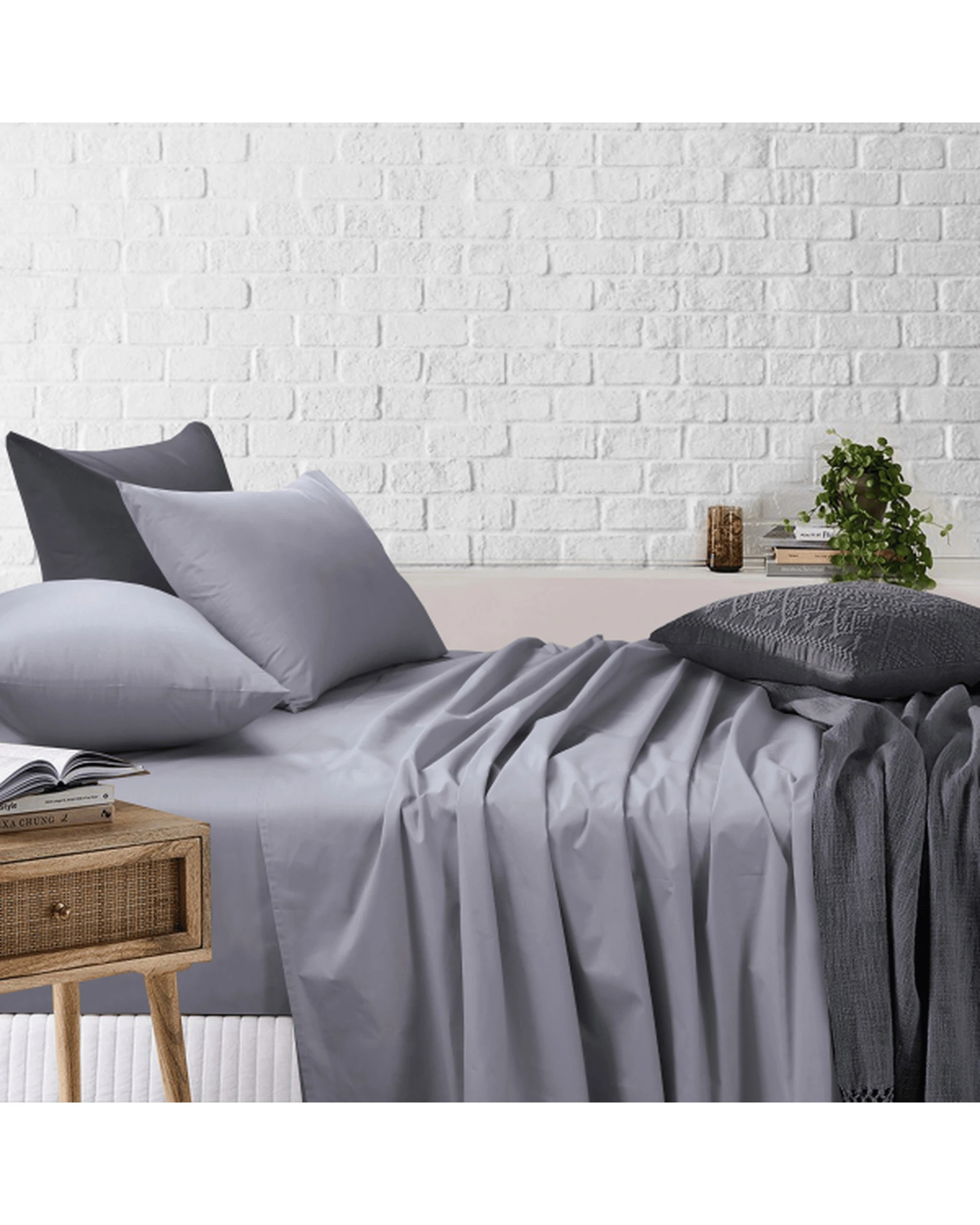 6 Amsons Bedsheets Set Flat & Fitted Sheets With Pillowcases - King Bed - Grey, 6 of 8
