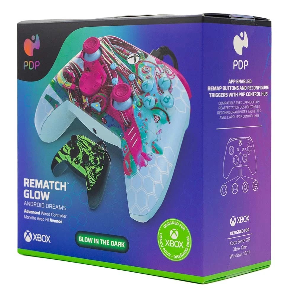 5 PDP Xbox Rematch Glow Advanced Wired Controller Android Dreams - Multi, 5 of 5