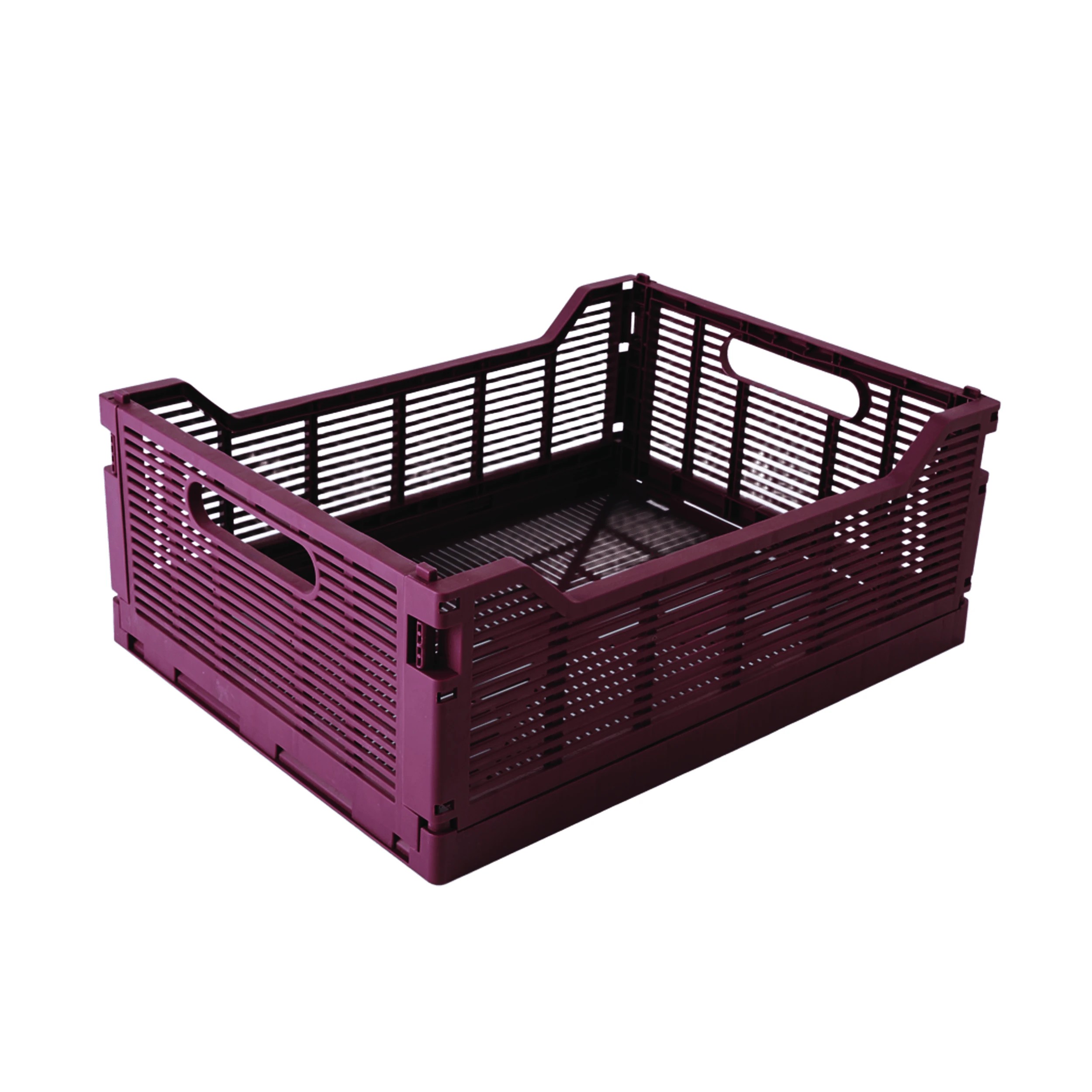 2 13L Linear Collapsible Crate - Medium, Burgundy, 2 of 5