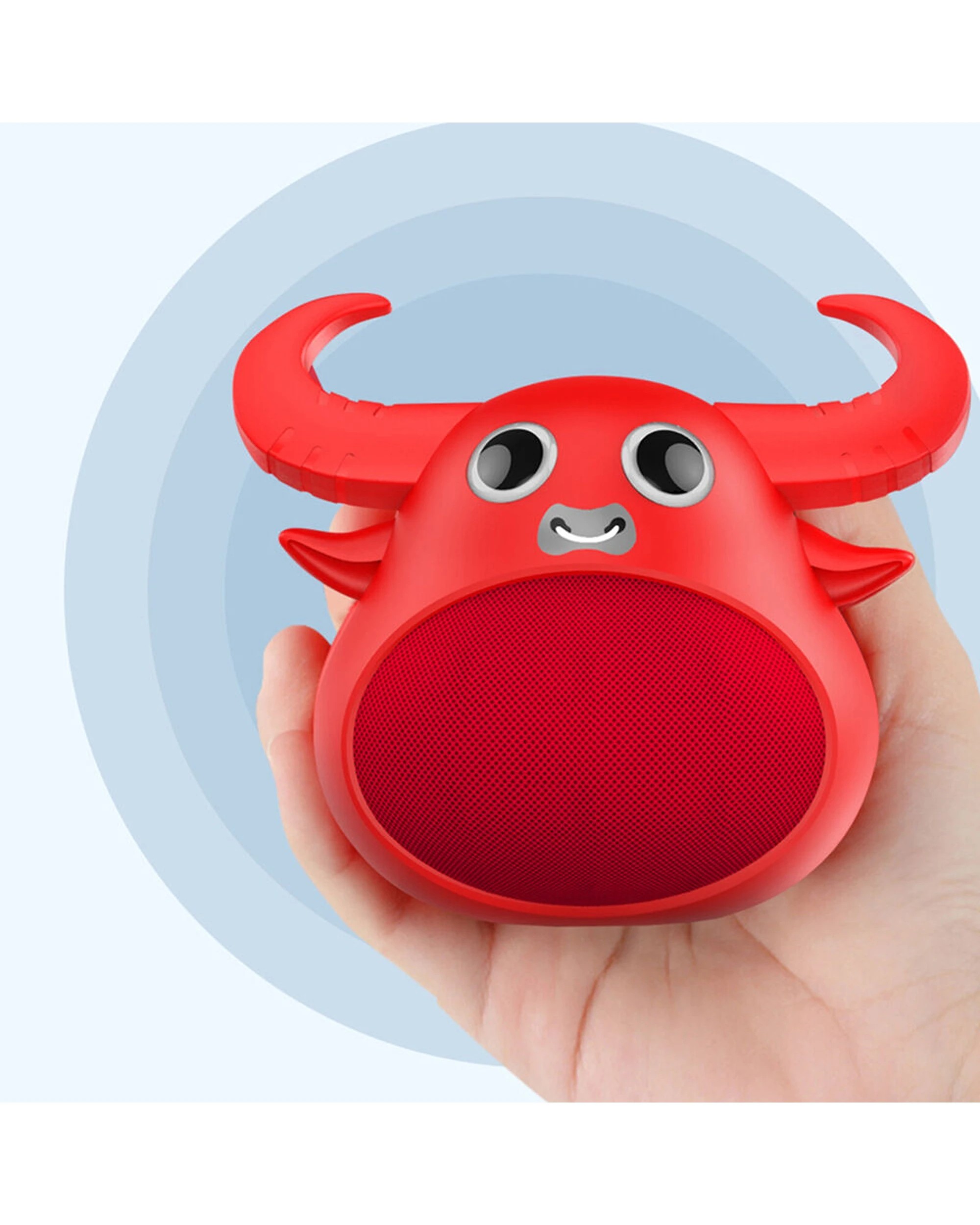 4 Fitsmart Bluetooth Wireless Animal Face Speaker Compact Portable 3W Audio - Red, 4 of 4