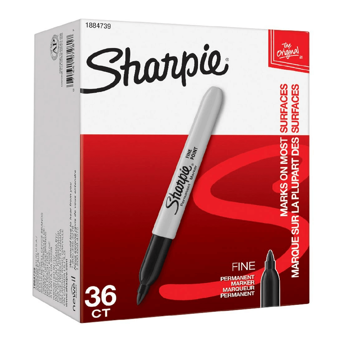 1 Sharpie Fine Permanent Markers Black 36 Pack, 1 of 7