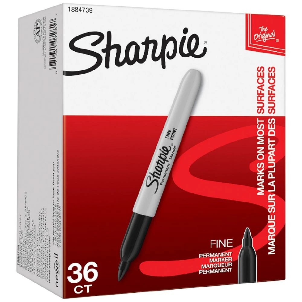 1 Sharpie Fine Permanent Markers Black 36 Pack, 1 of 7